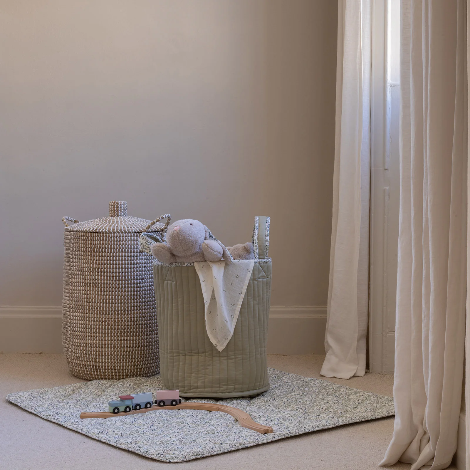 Avery Row Large Quilted Storage Basket - Riverbank - Image 5