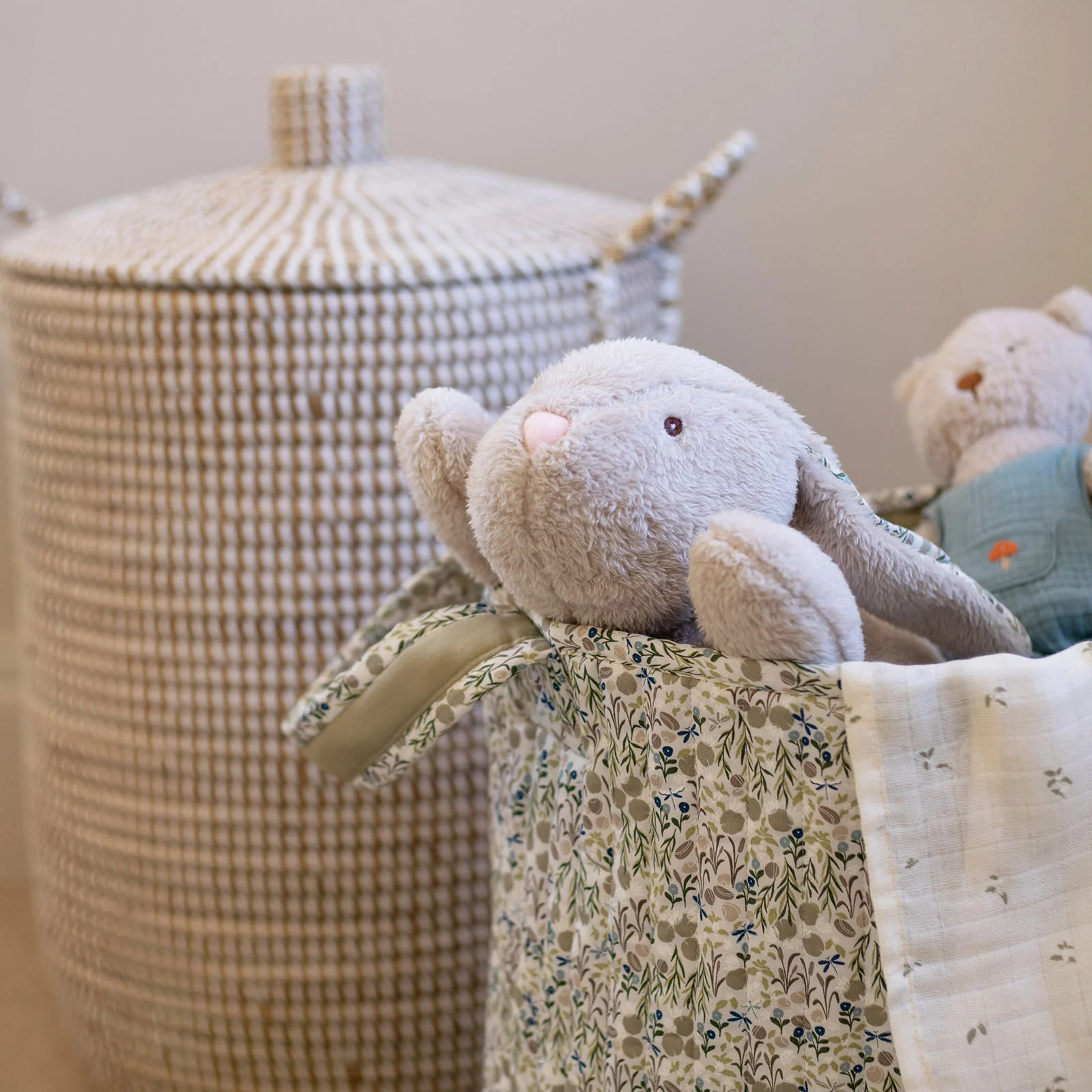 Avery Row Large Quilted Storage Basket - Riverbank - Image 6