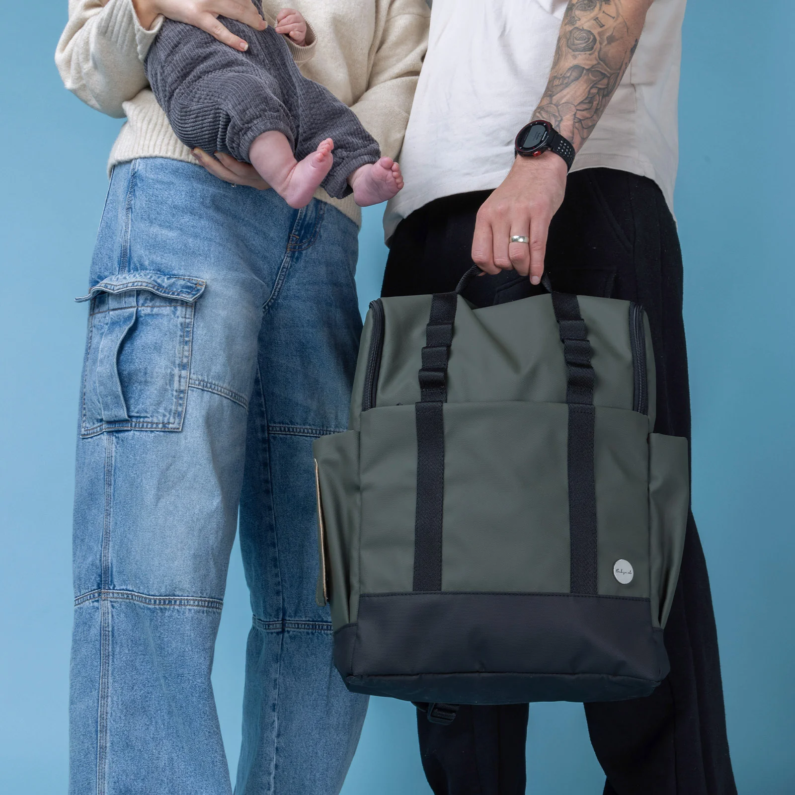 Babymel Finn Changing Backpack - Olive - Image 7