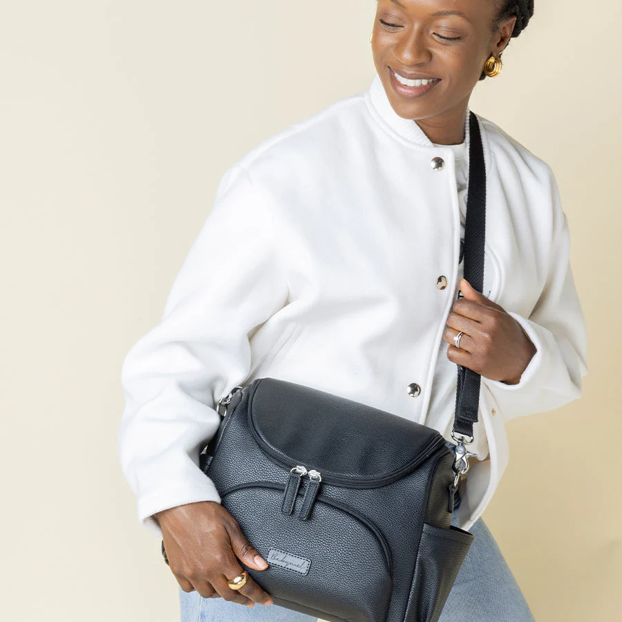 Babymel Lenni Vegan Leather Compact Changing Bag - Black - Image 4