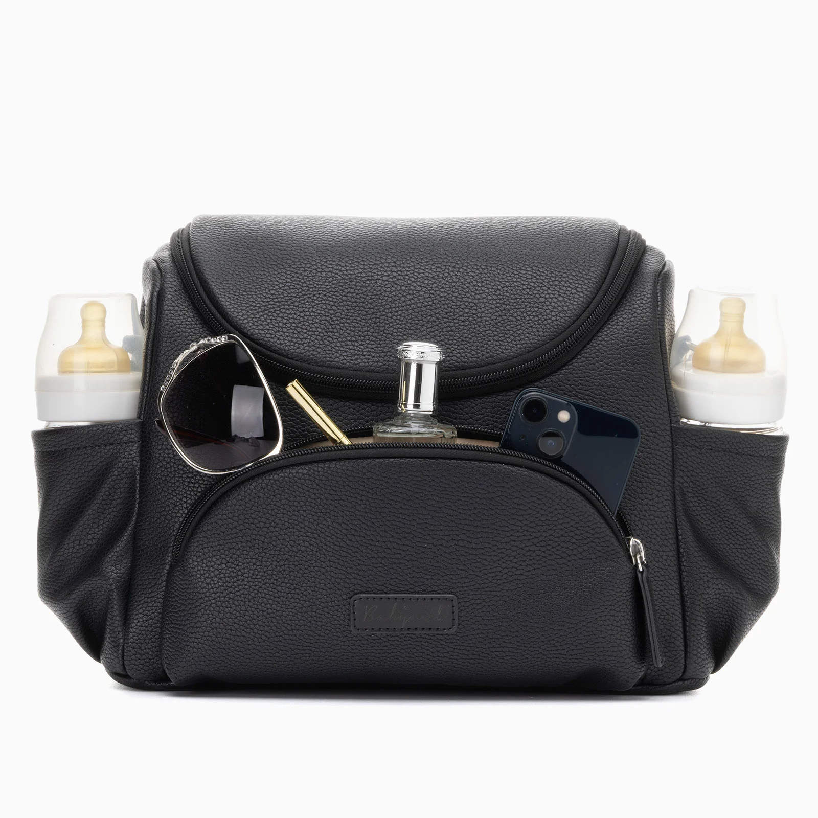 Babymel Lenni Vegan Leather Compact Changing Bag - Black - Image 5