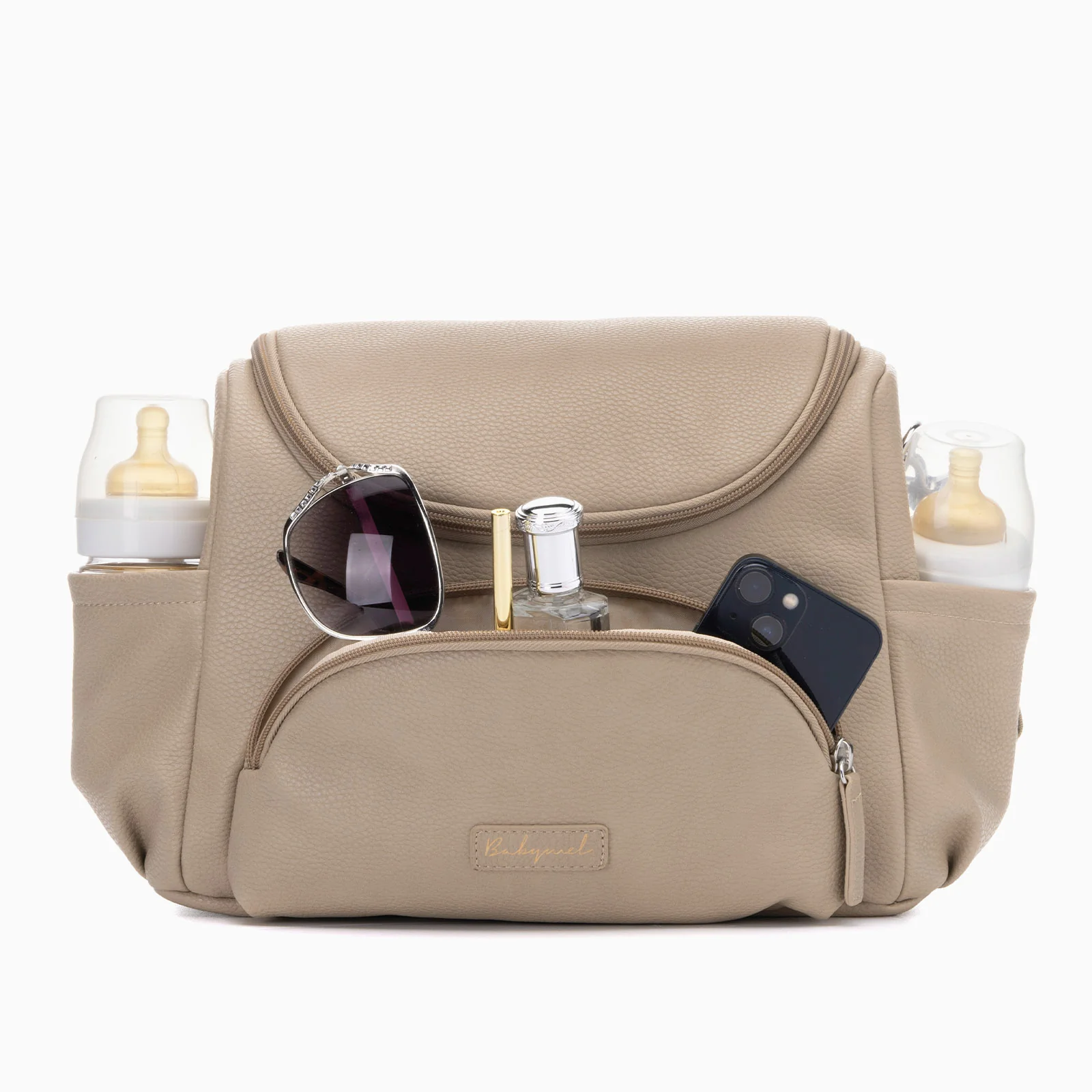 Babymel Lenni Vegan Leather Compact Changing Bag - Oat - Image 6