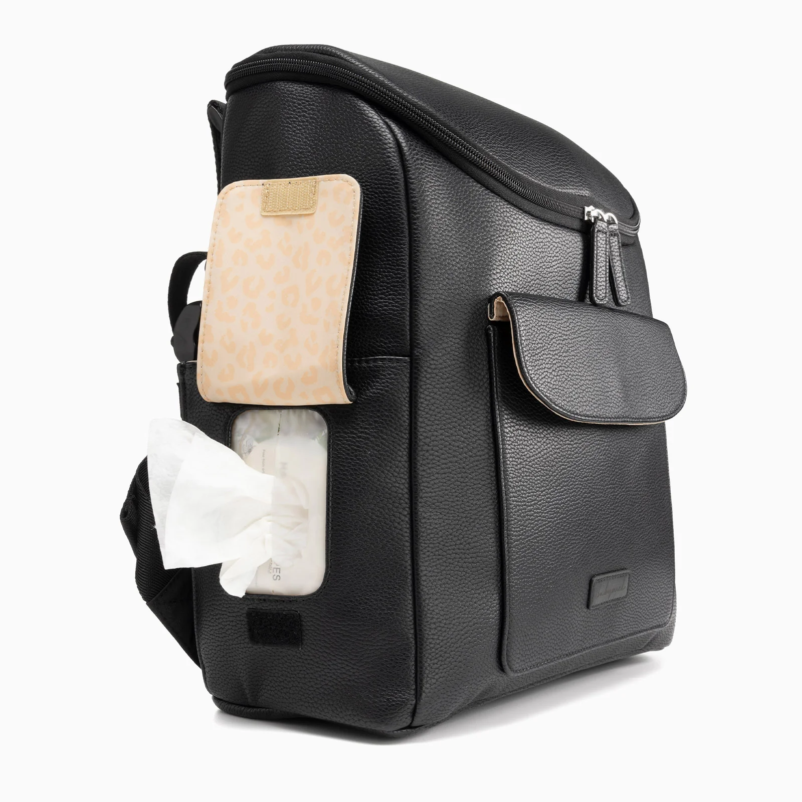 Babymel Lennox Vegan Leather Convertible Changing Backpack - Black - Image 8