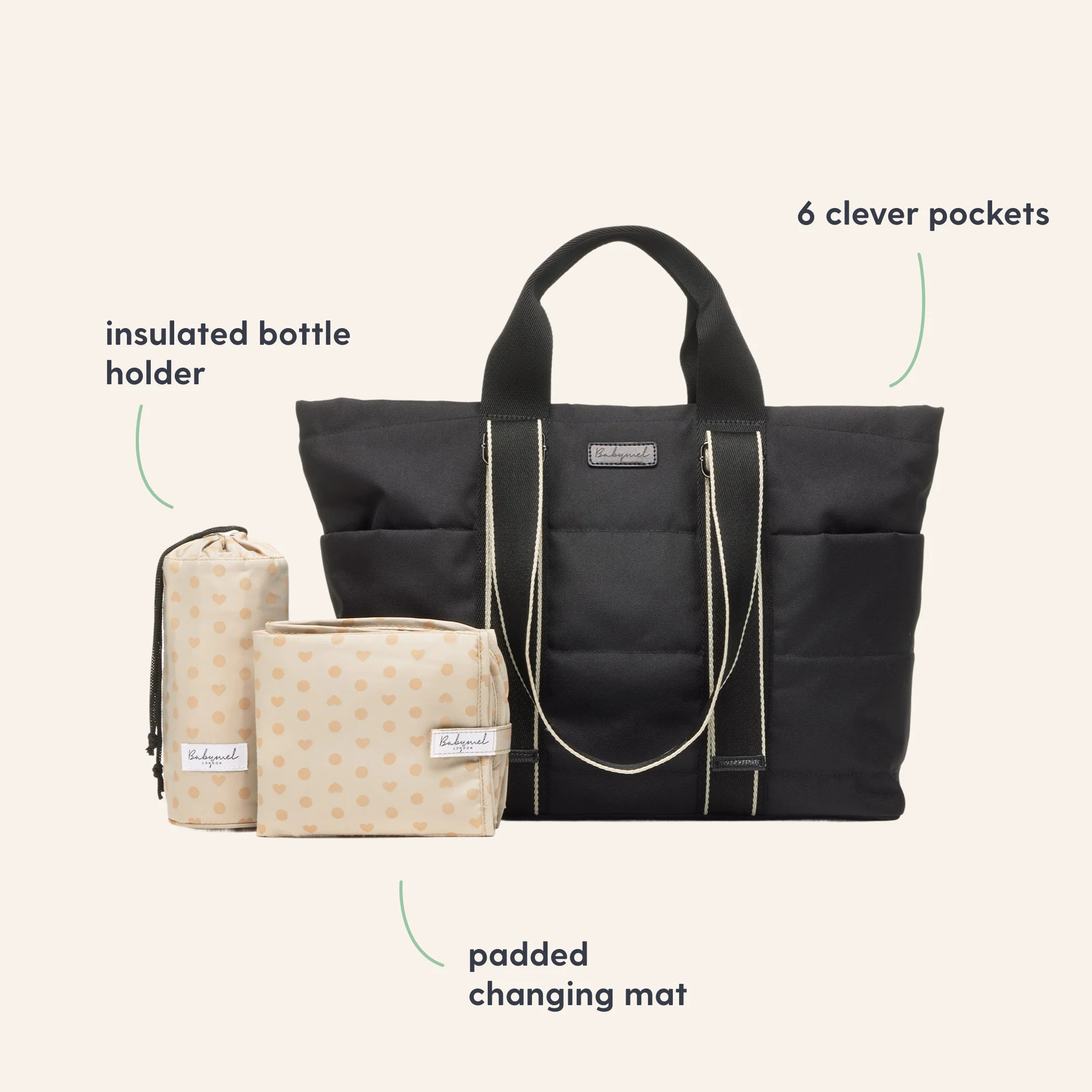 Babymel Sammi Eco Convertible Backpack - Black - Image 3