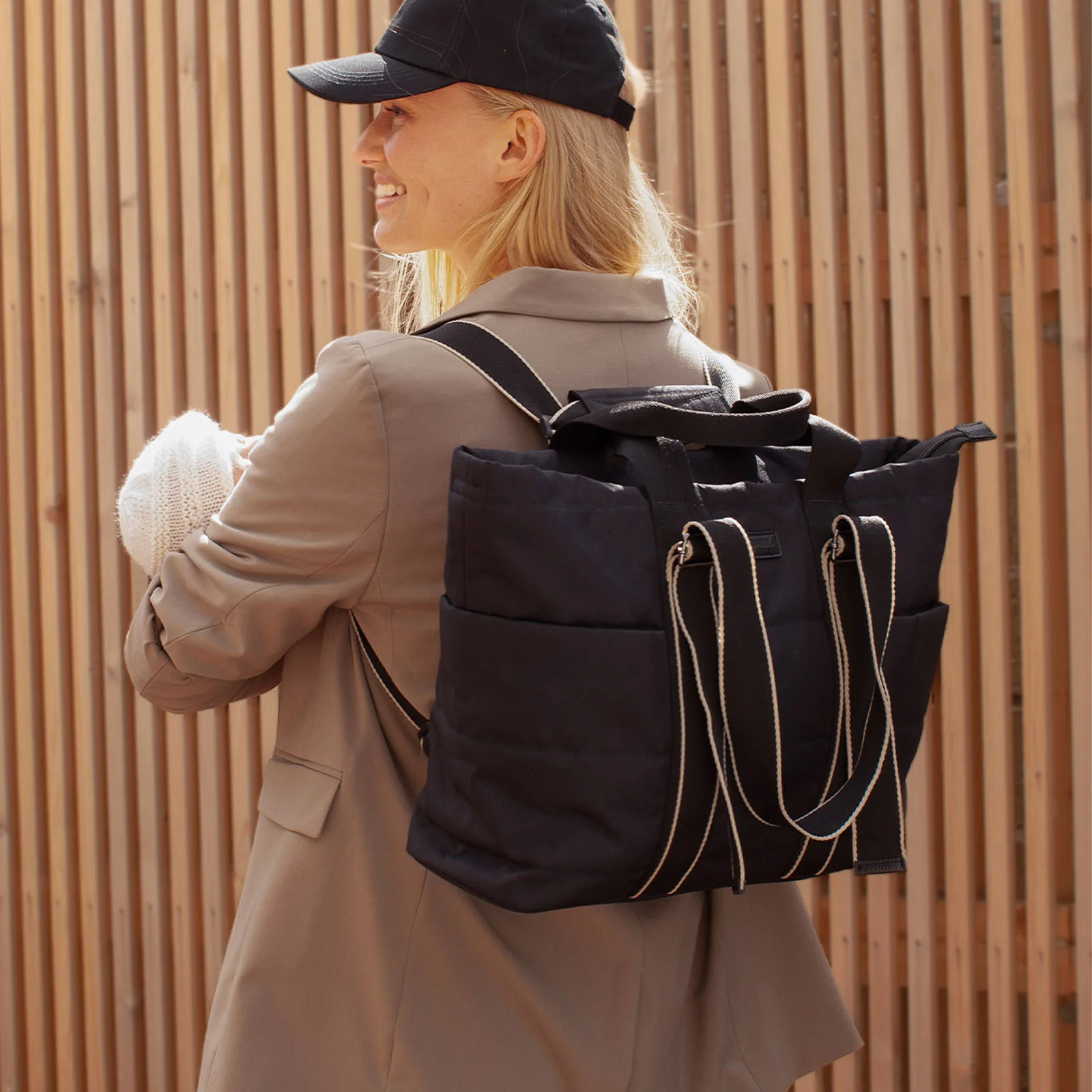 Babymel Sammi Eco Convertible Backpack - Black - Image 7