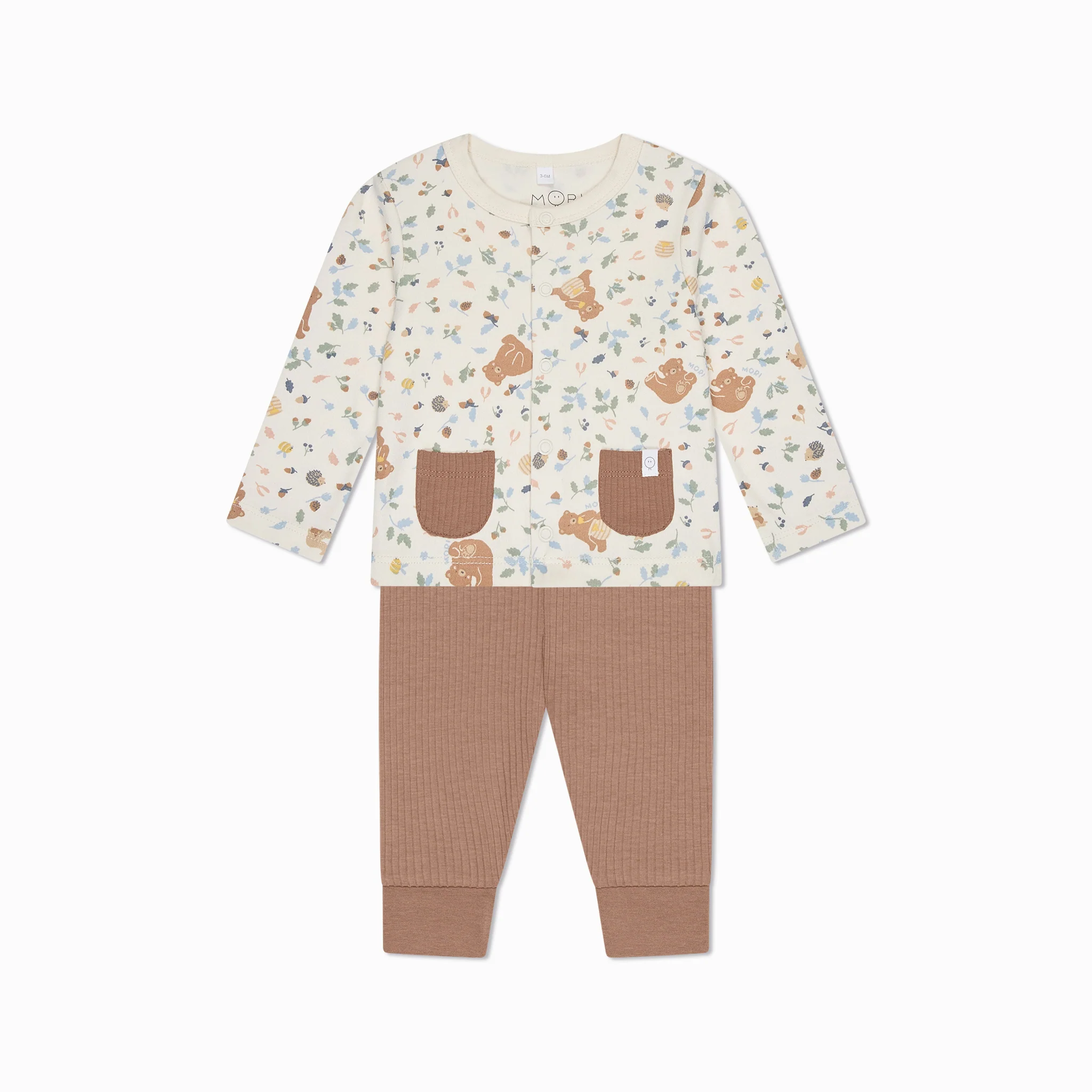Bear Cardigan & Ribbed Leggings Outfit - Image 2