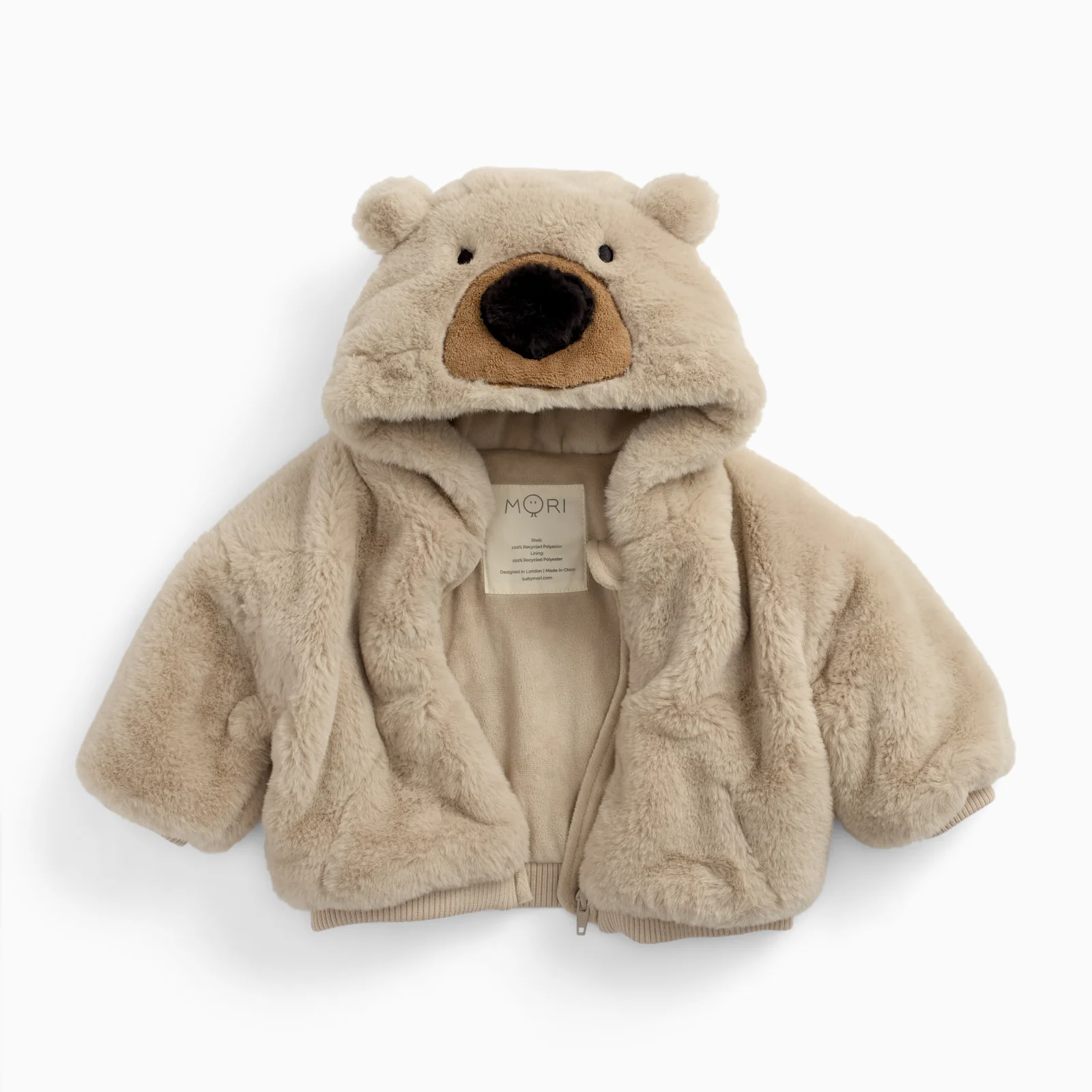 Bear Faux Fur Hooded Jacket - Image 3