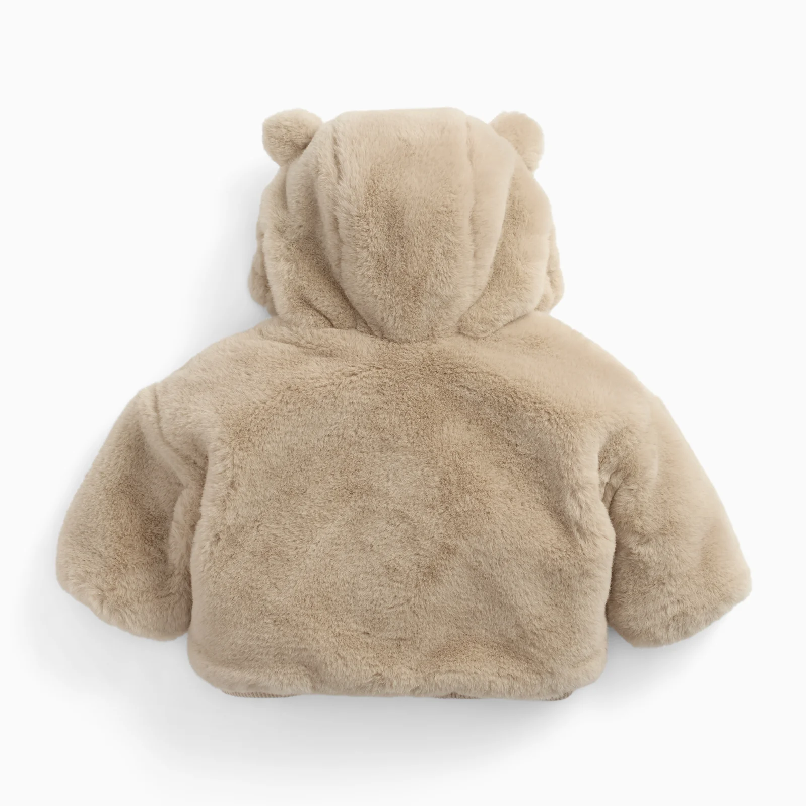Bear Faux Fur Hooded Jacket - Image 4