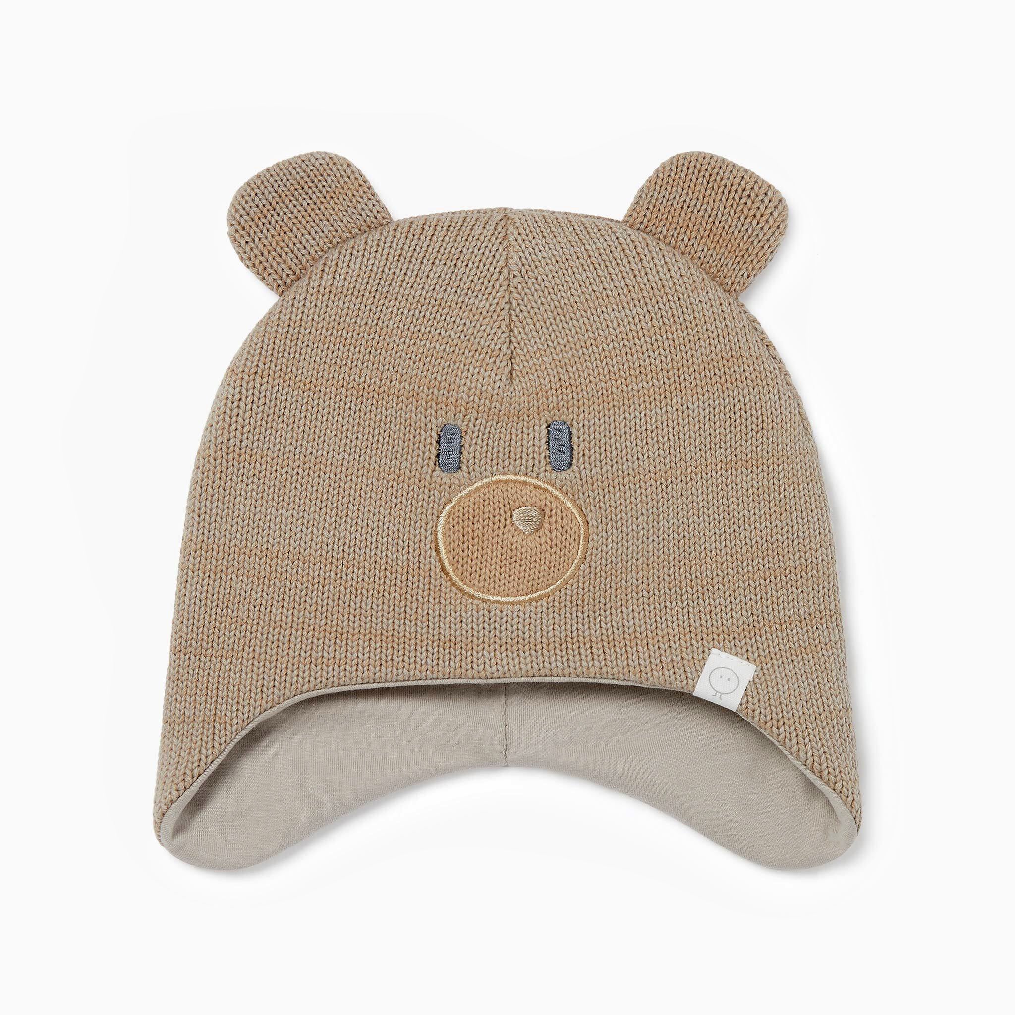 Bear Knitted Trapper Hat & Mittens Set - Image 2