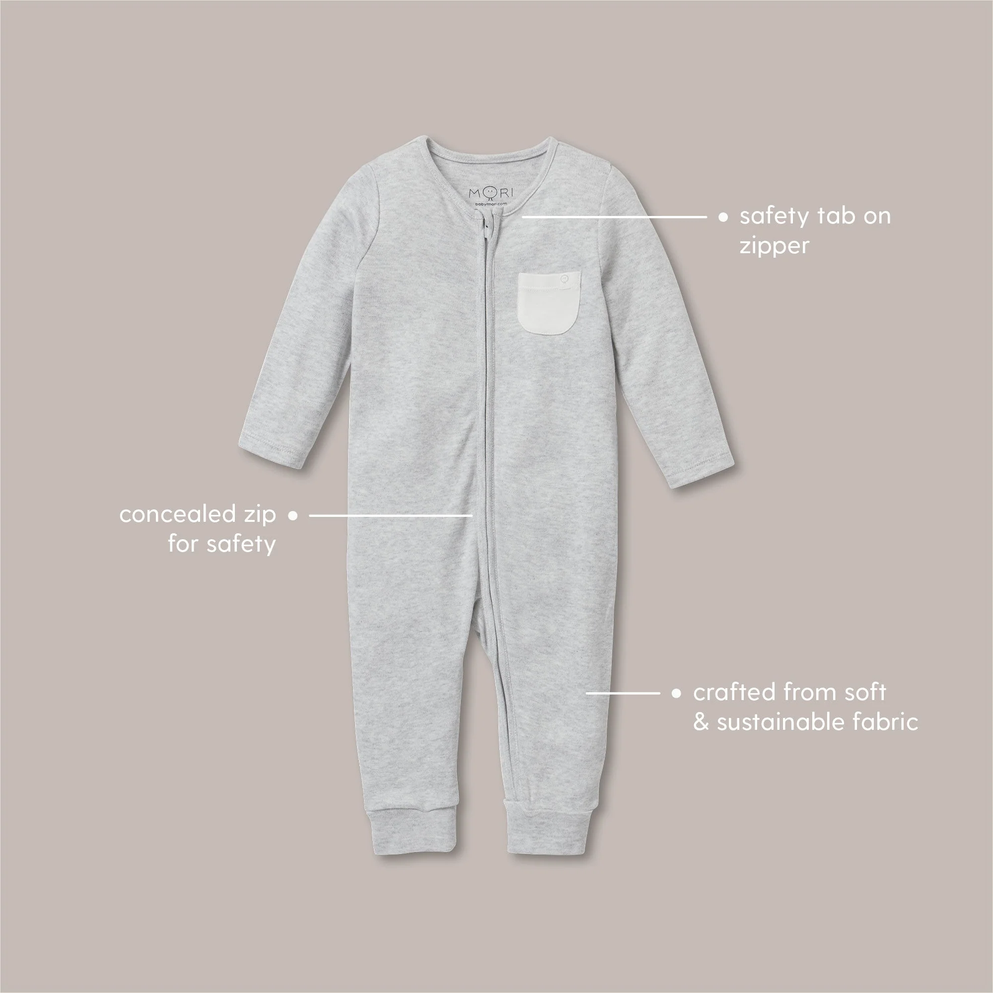 Bear Print Clever Zip Sleepsuit - Image 4