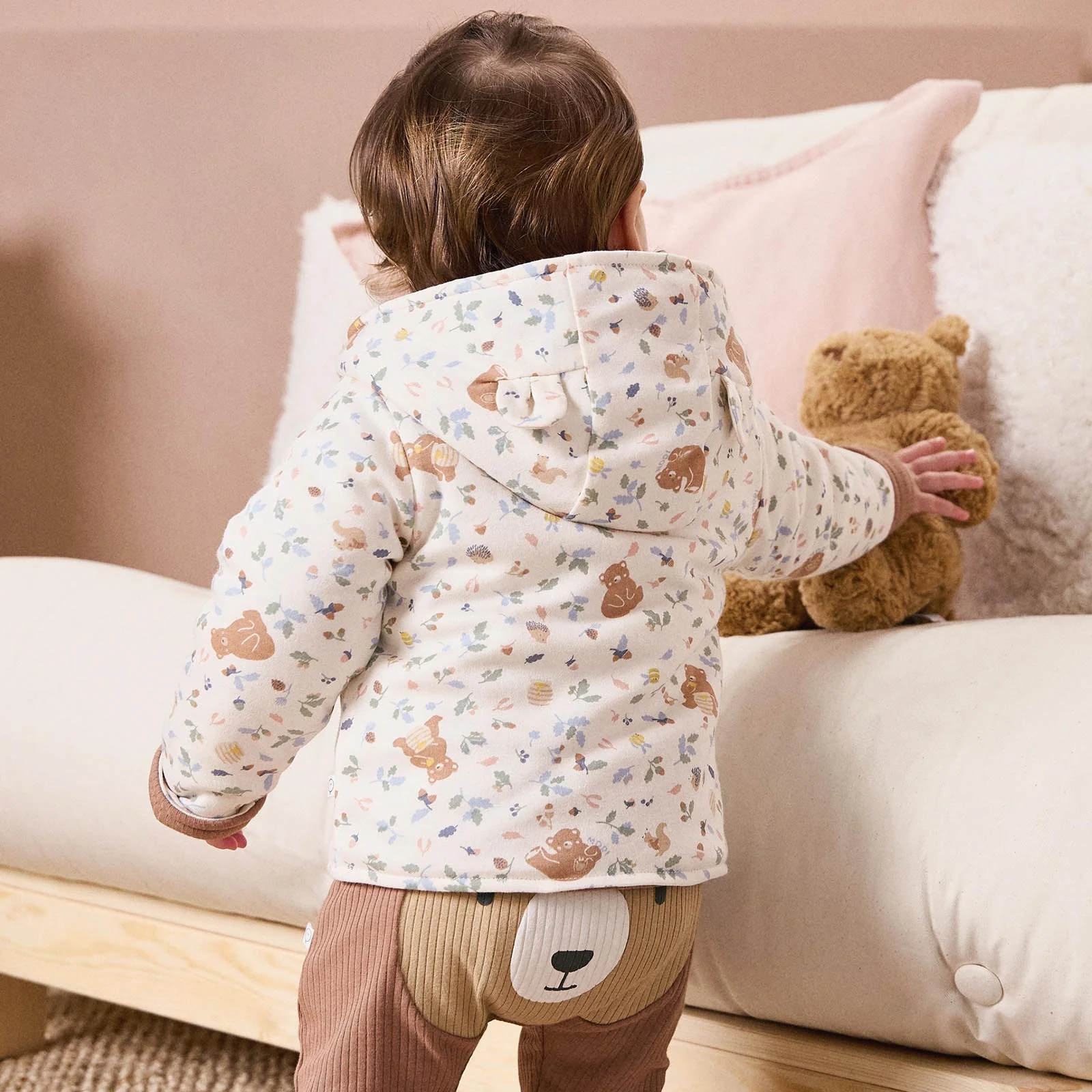 Bear Print Reversible Hooded Jacket - Image 2