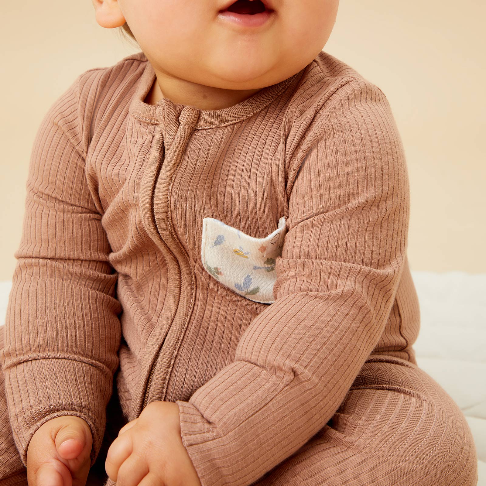Bear Pocket Ribbed Clever Zip Sleepsuit - Image 5