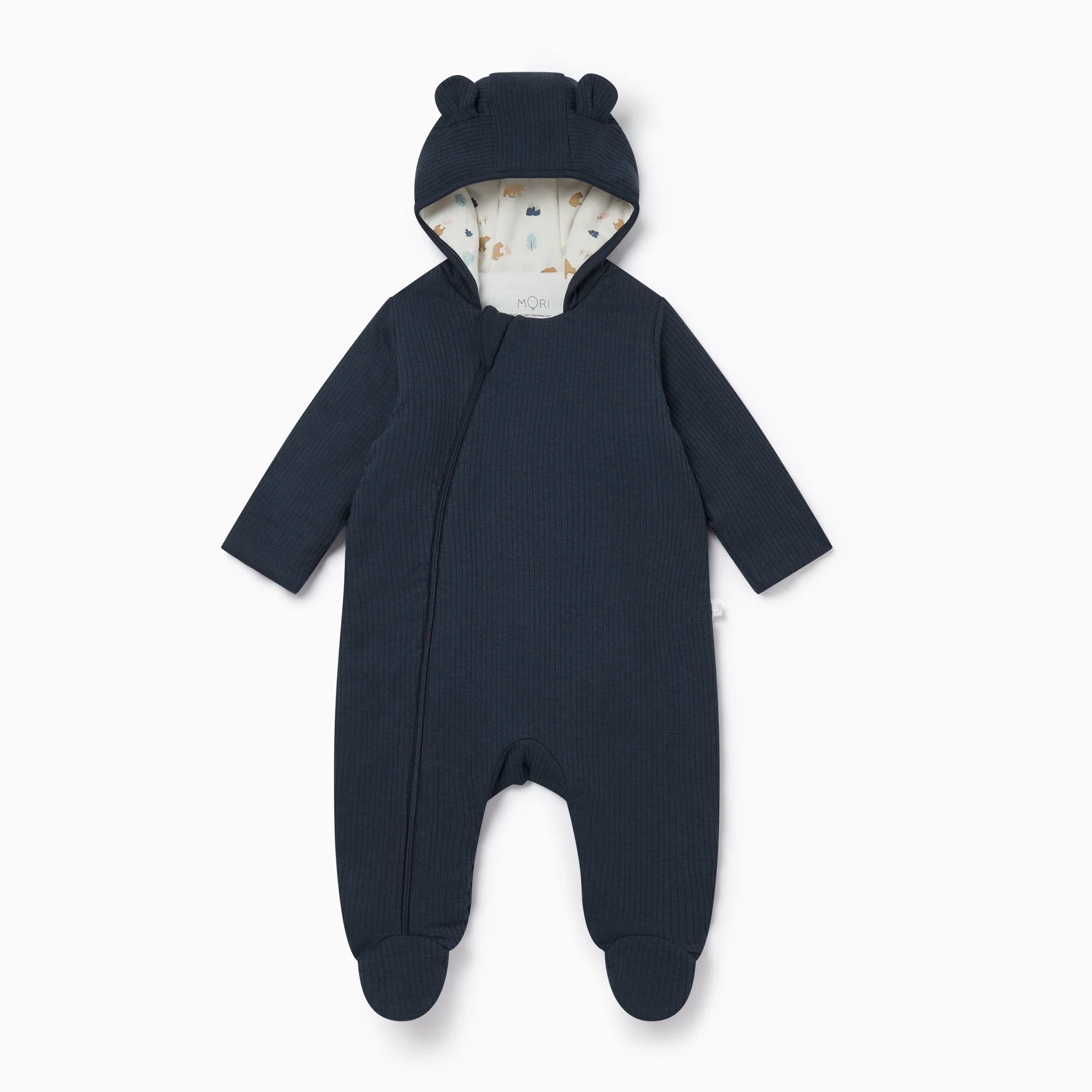 Bear Print Ribbed Pramsuit - Image 2