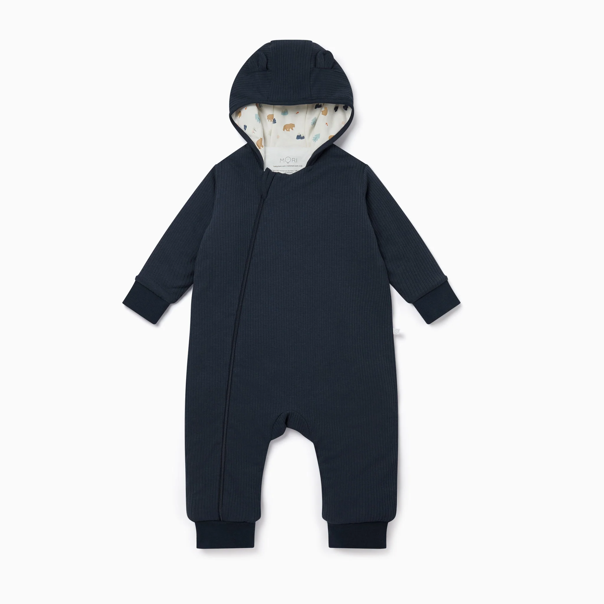 Bear Print Ribbed Pramsuit - Image 3