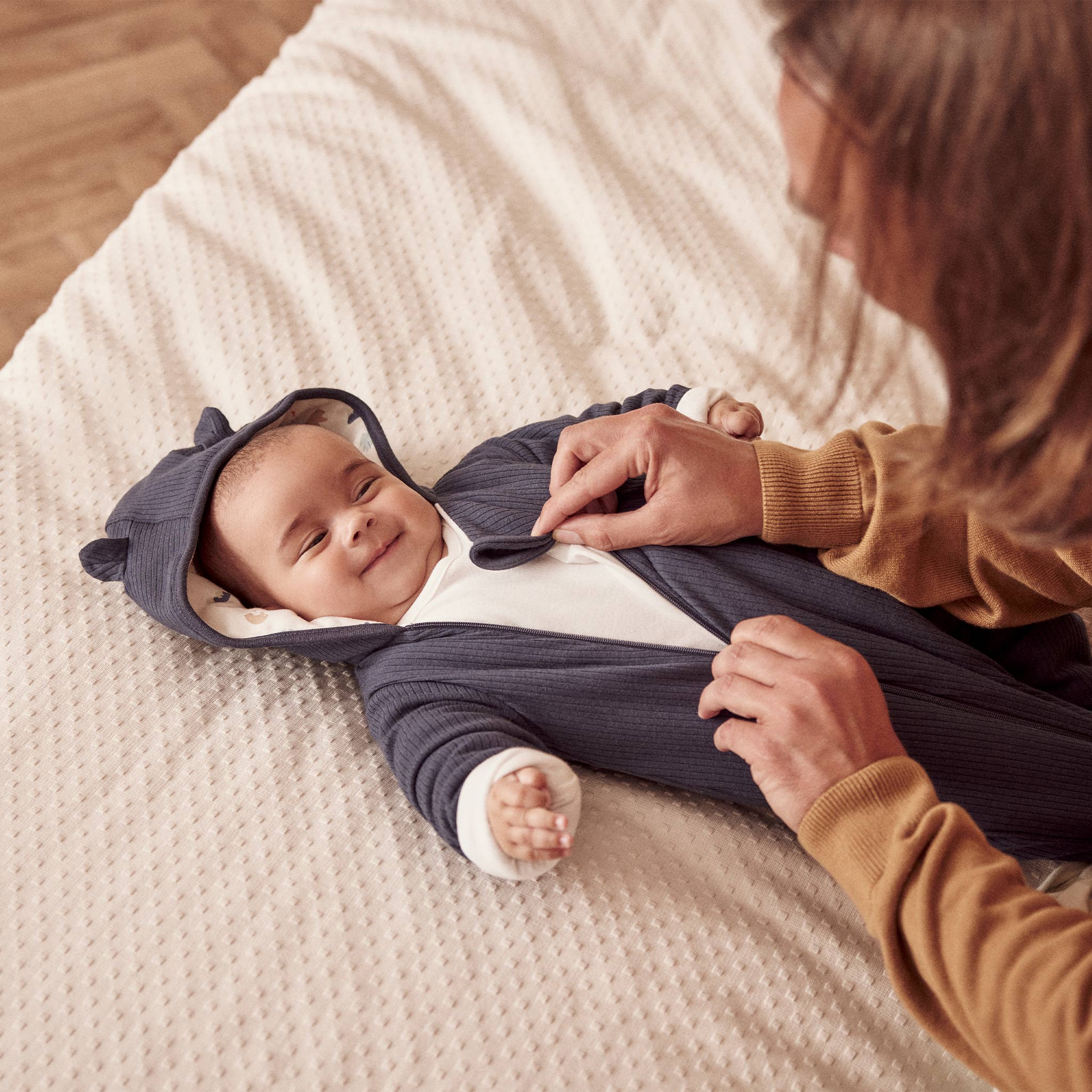 Bear Print Ribbed Pramsuit - Image 4