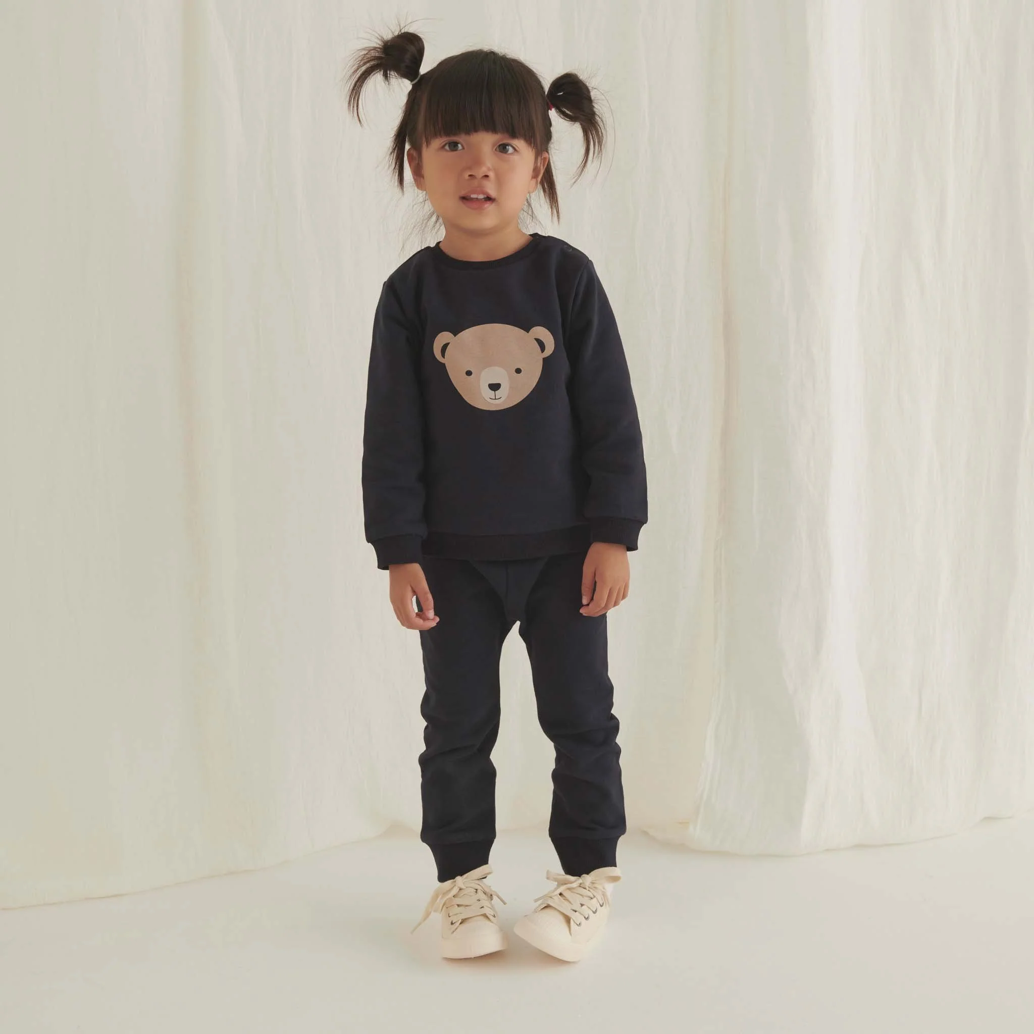 Bear Print Sweatshirt & Joggers Outfit