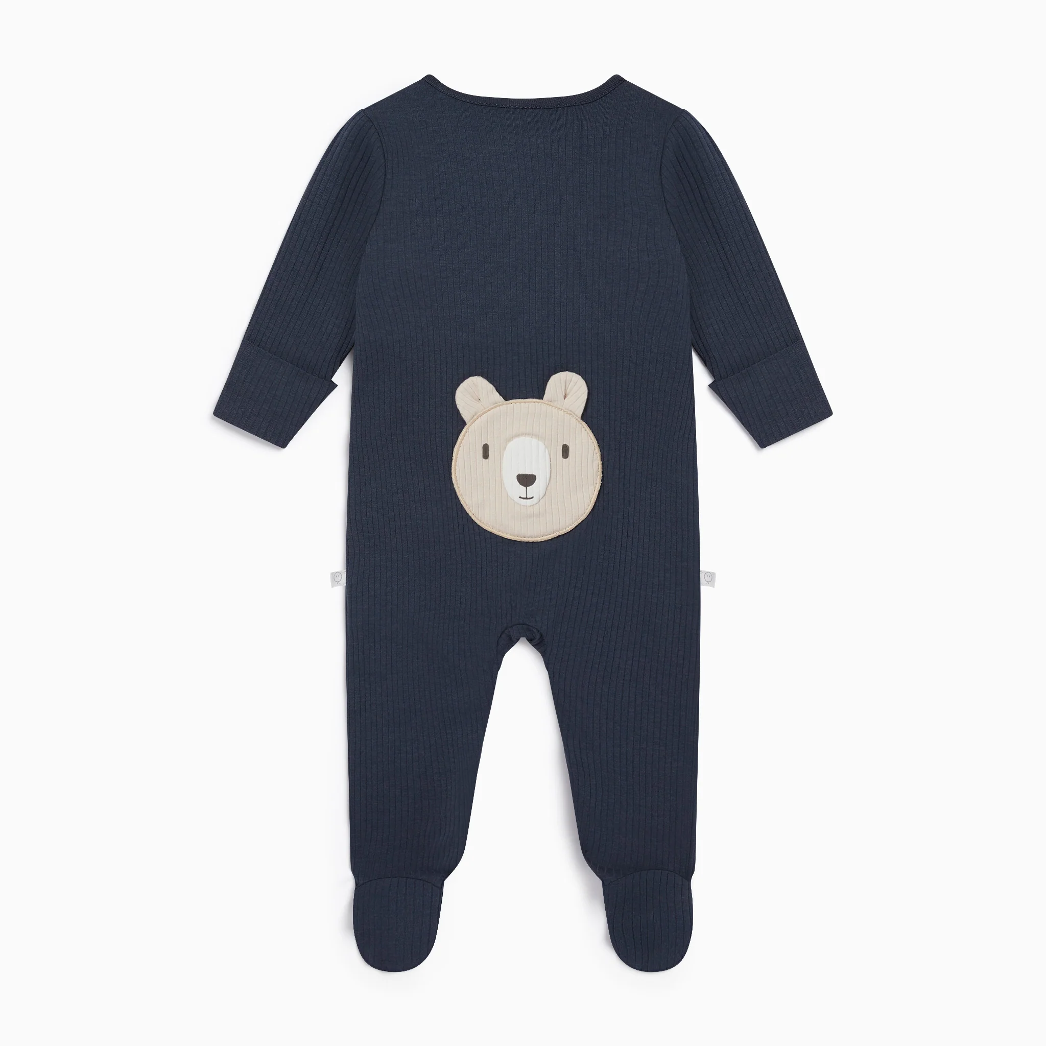 Bear Ribbed Clever Zip Sleepsuit 2 Pack - Image 2