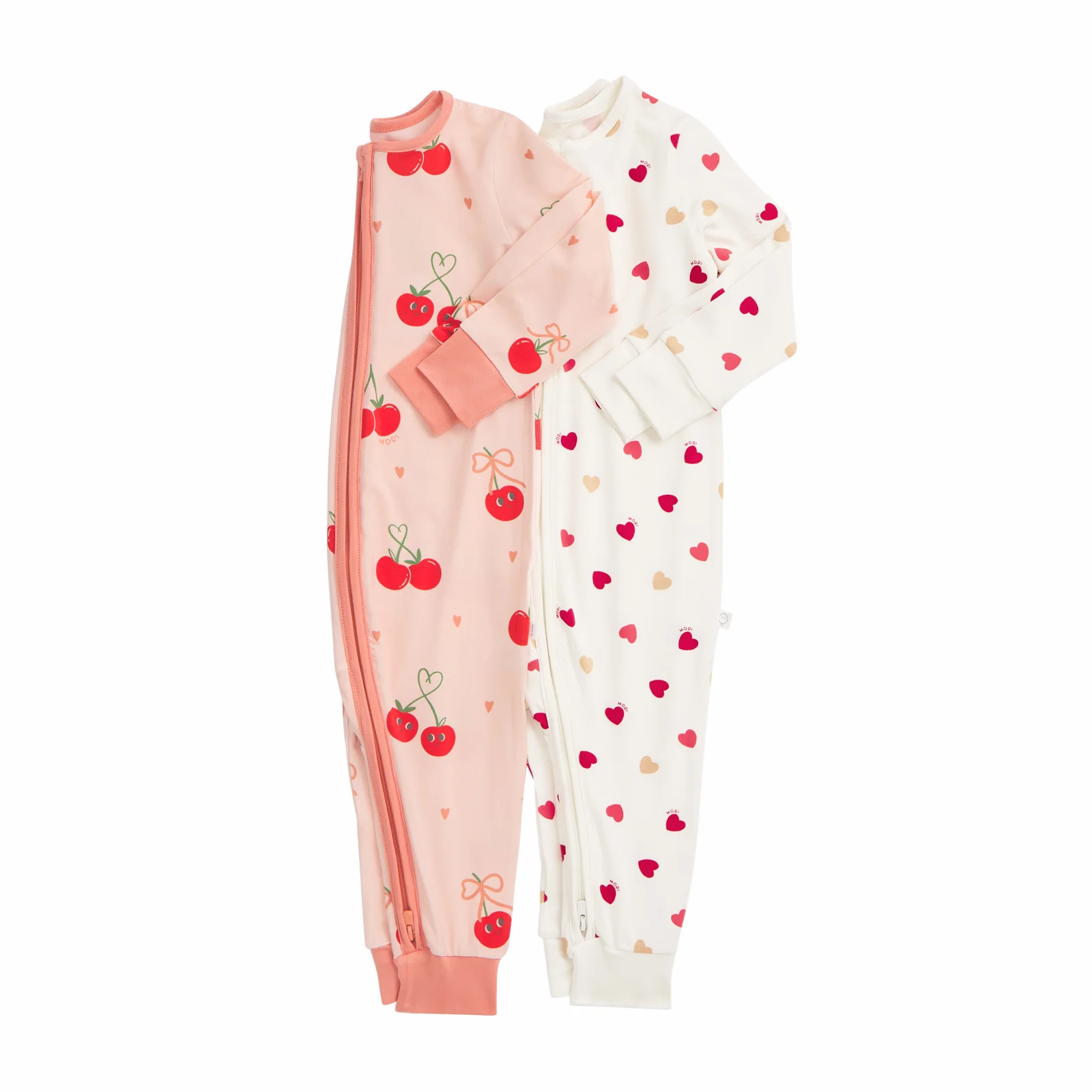 Berry Cherry & Love Heart Clever Zip Sleepsuit 2 Pack - Image 4