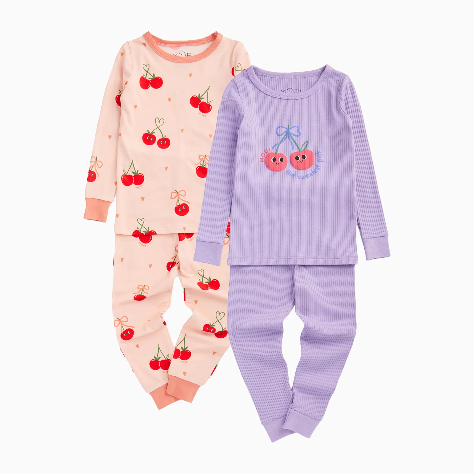 Berry Cherry & Ribbed Pyjamas 2 Pack