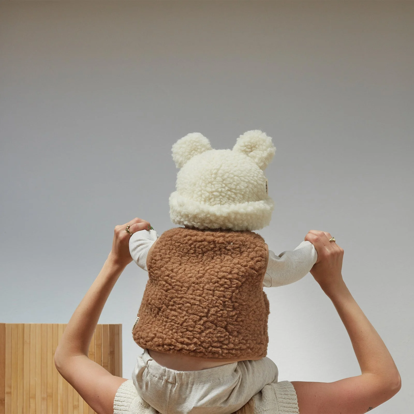 Binibamba Merino Teddy Hat - Milk - Image 2