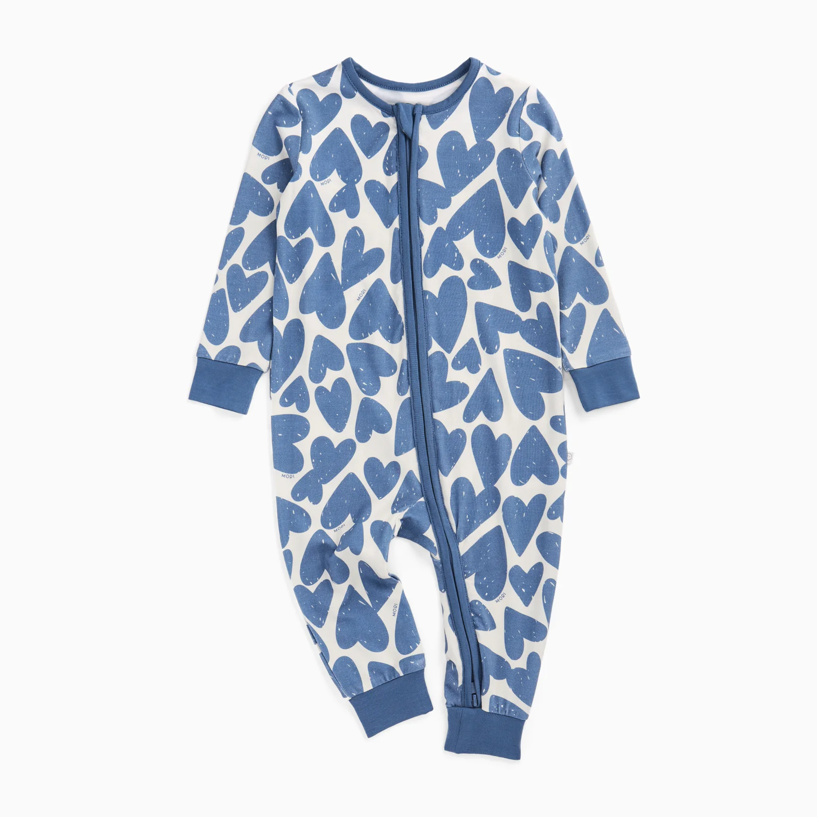 Blue Hearts Clever Zip Sleepsuit - Image 2