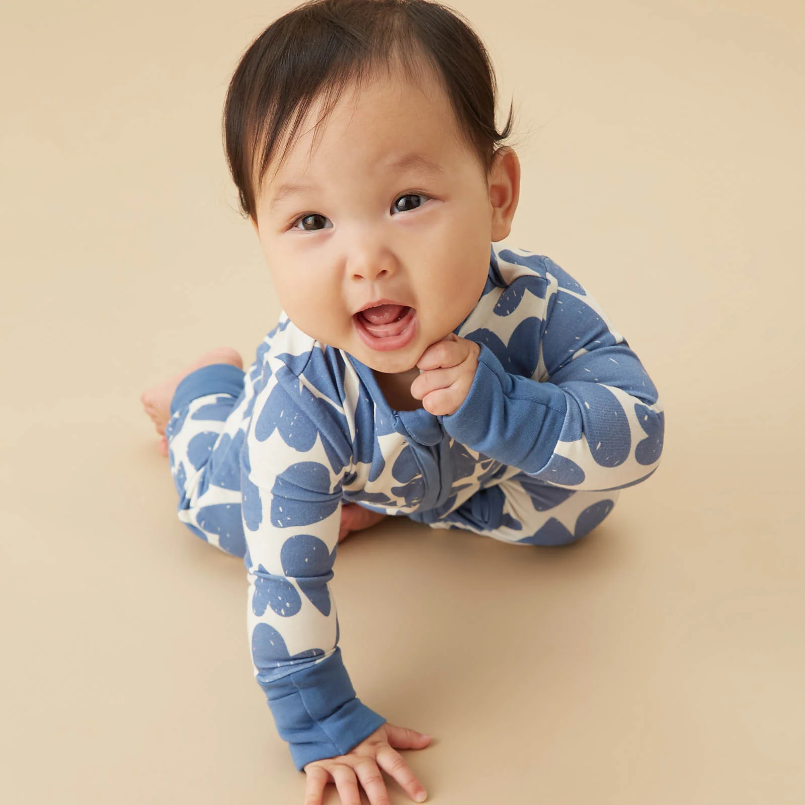 Blue Hearts Clever Zip Sleepsuit - Image 3