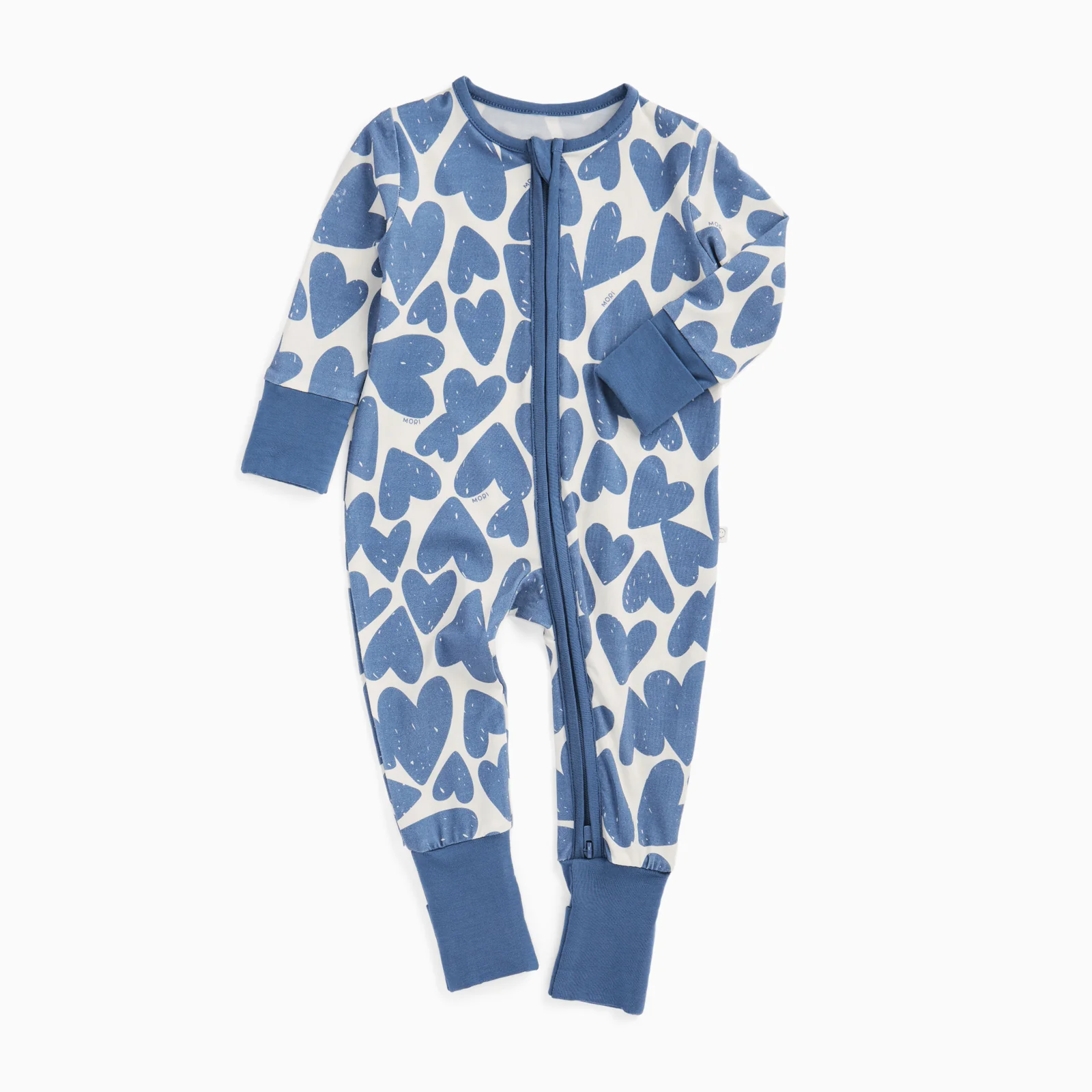 Blue Hearts Clever Zip Sleepsuit - Image 4