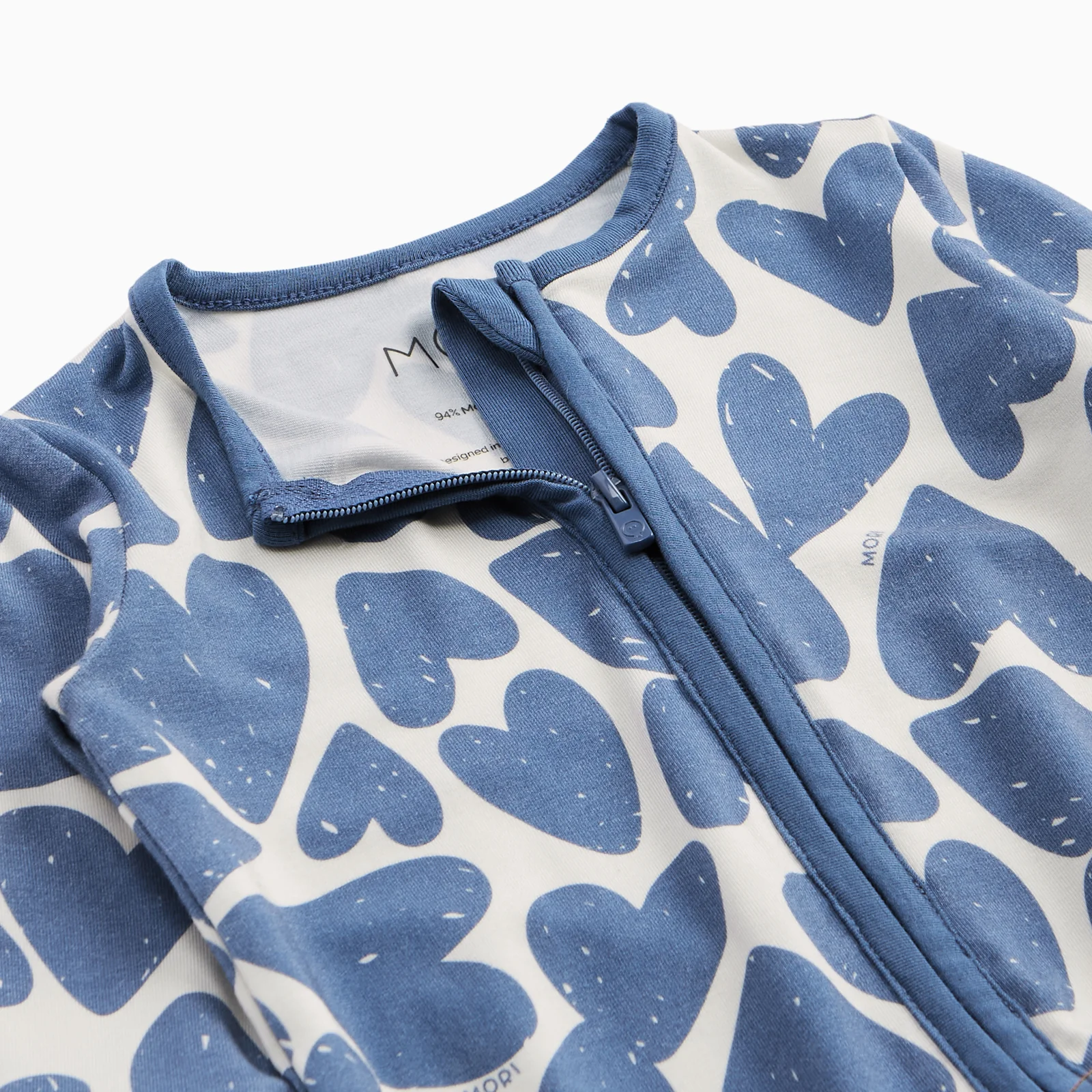 Blue Hearts Clever Zip Sleepsuit - Image 5