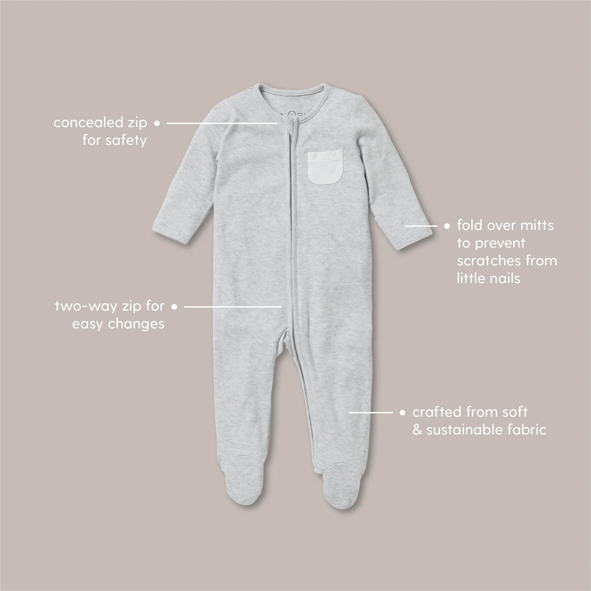 Botanical Clever Zip Sleepsuit 4 Pack - Image 3