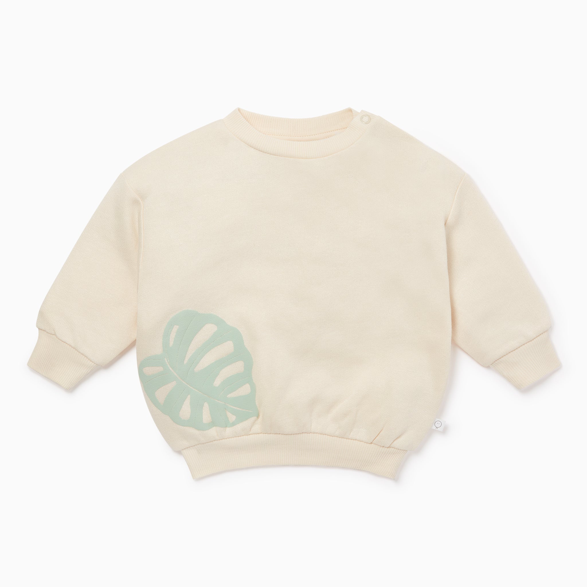 Botanical Oversized Sweatshirt & Ribbed Leggings Outfit - Image 4