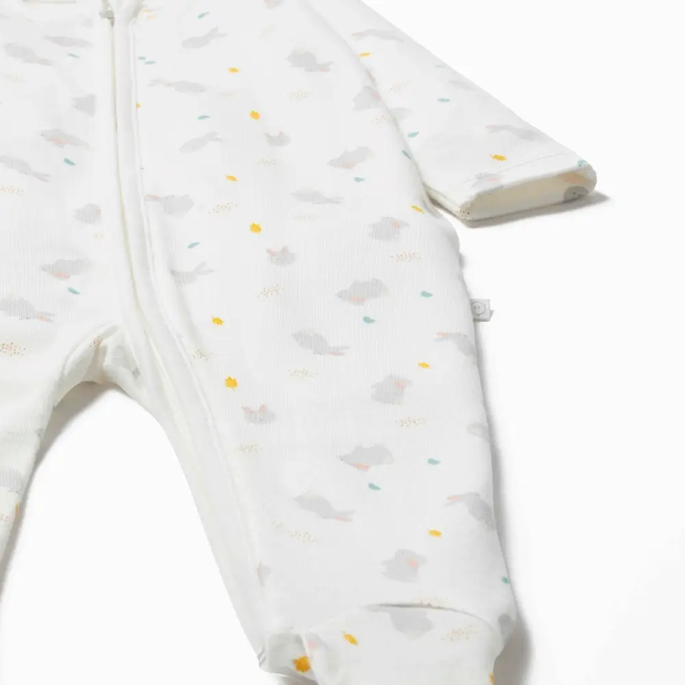 Bunny Printed Clever Zip Sleepsuit - Image 5