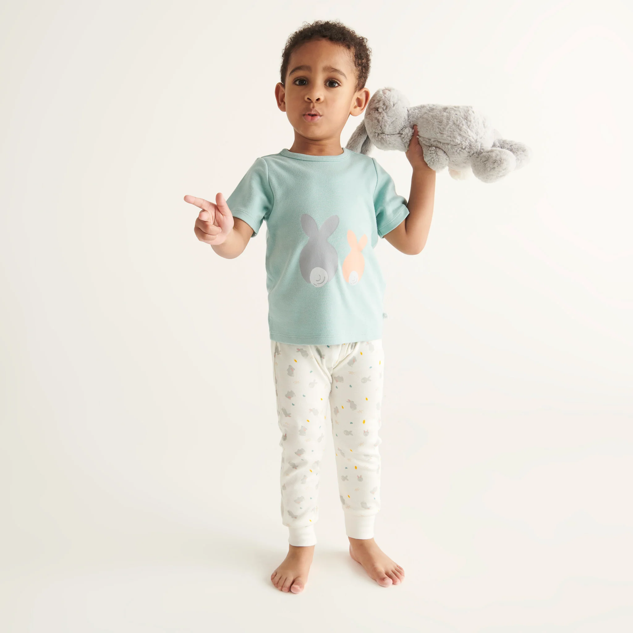 Bunny Print T-Shirt & Joggers Outfit - Image 3