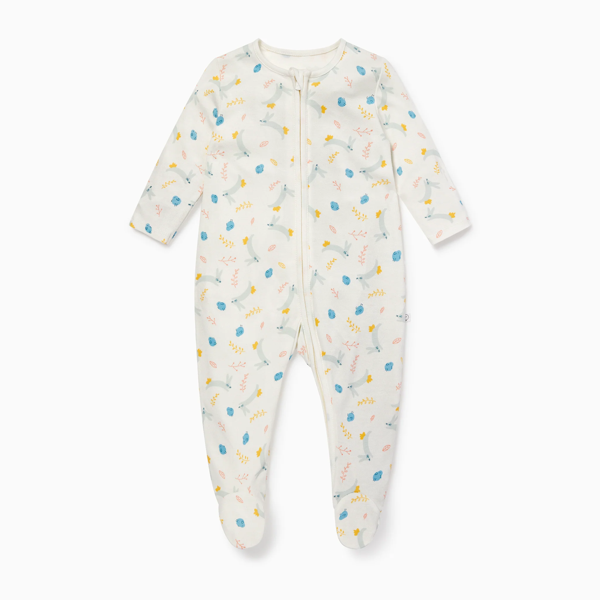 Bunny Print Zip-Up Sleepsuit - Image 2