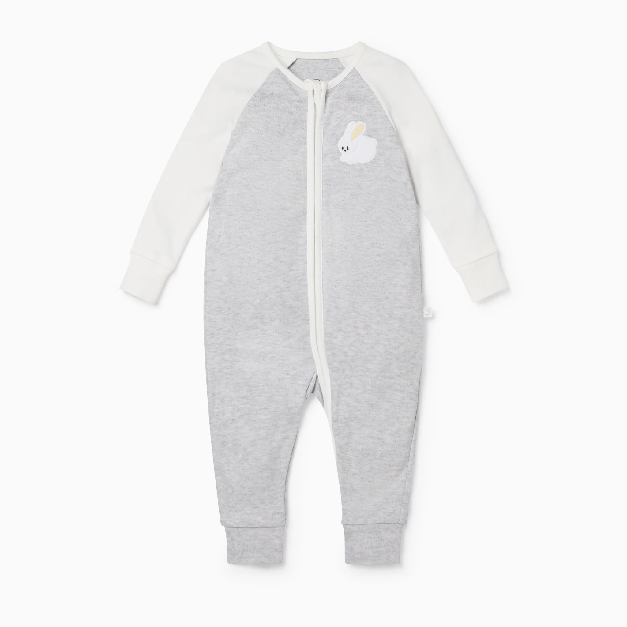 Bunny Raglan Zip-Up Sleepsuit - Image 4