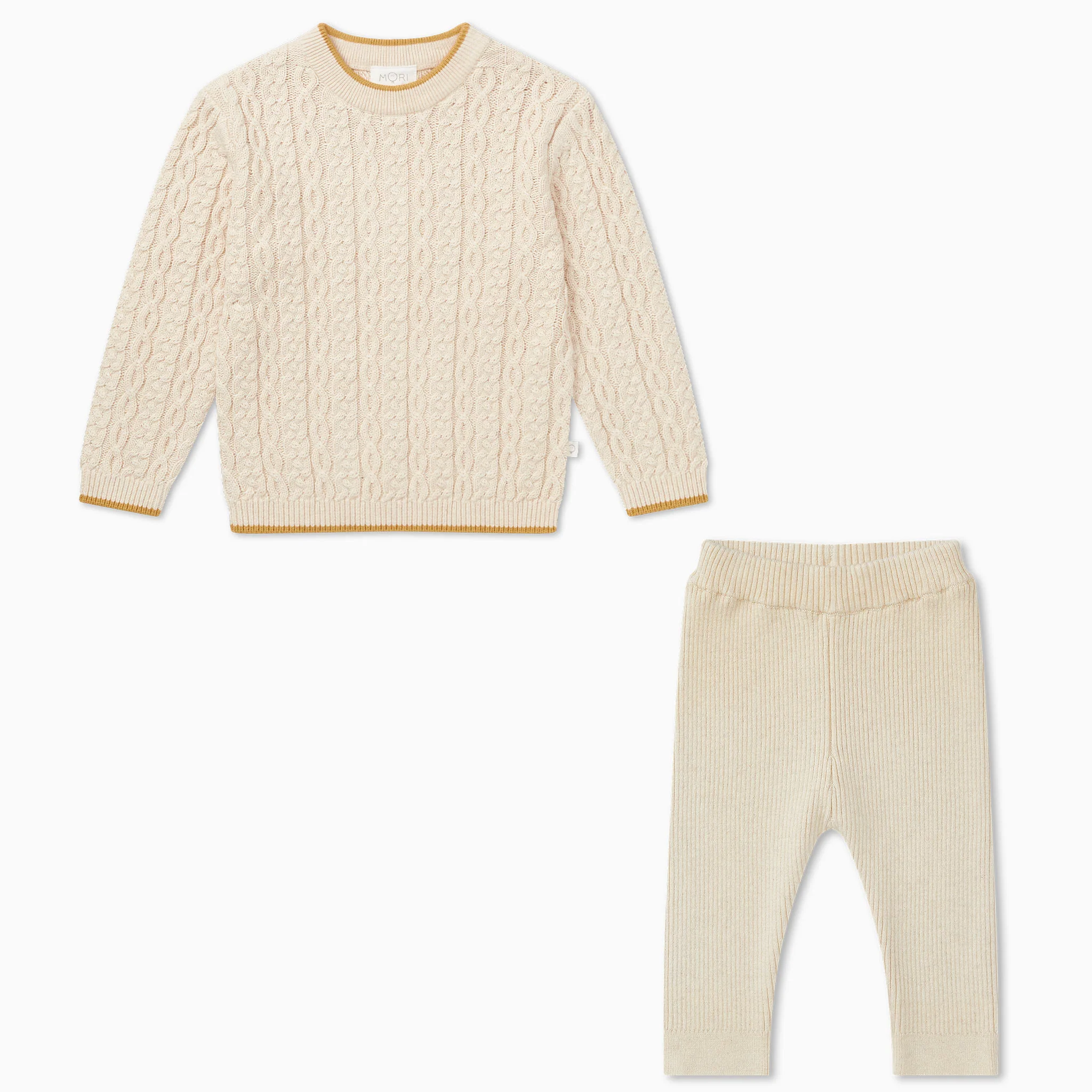 Cable Knit Tipped Jumper & Leggings Outfit - Image 3