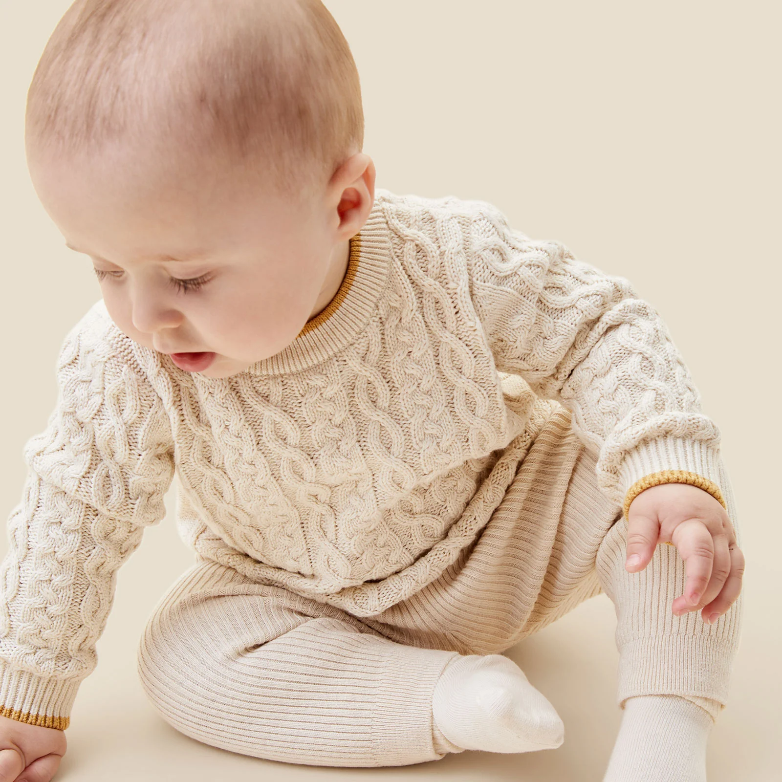 Cable Knit Tipped Jumper & Leggings Outfit - Image 6