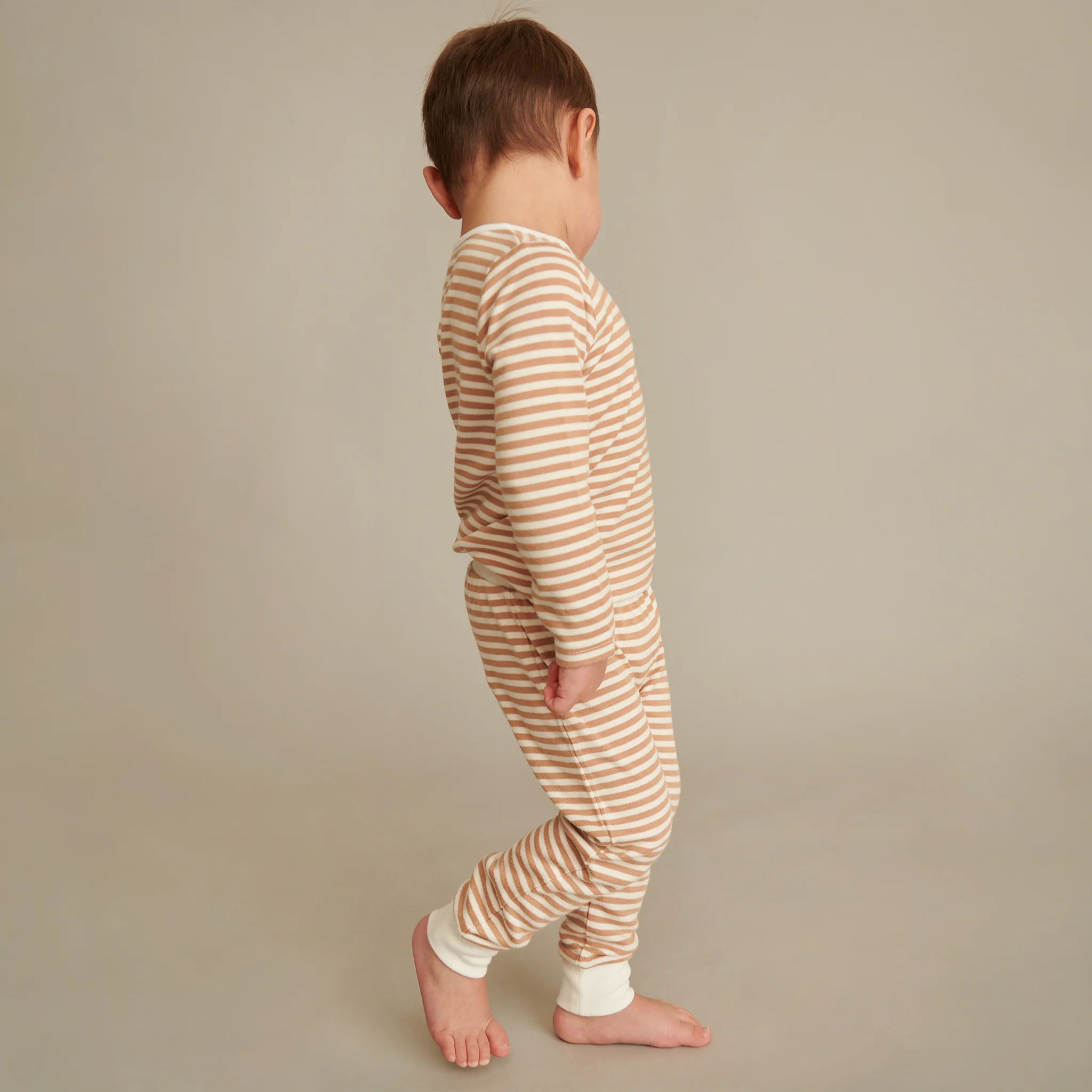 Caramel Stripe & Pebble Long Sleeve T-Shirt & Joggers Set - Image 2