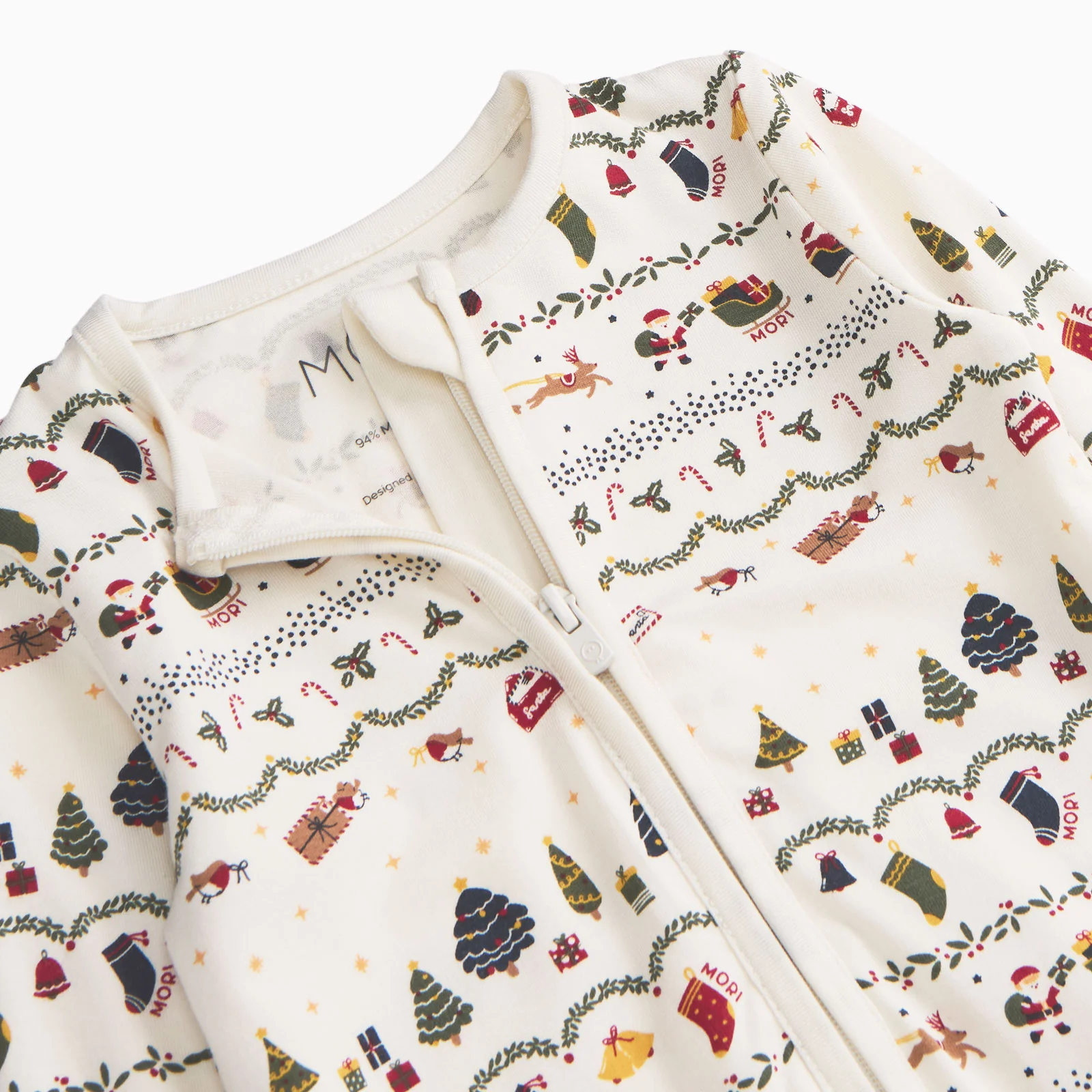 Christmas Fairisle Clever Zip Sleepsuit - Image 4