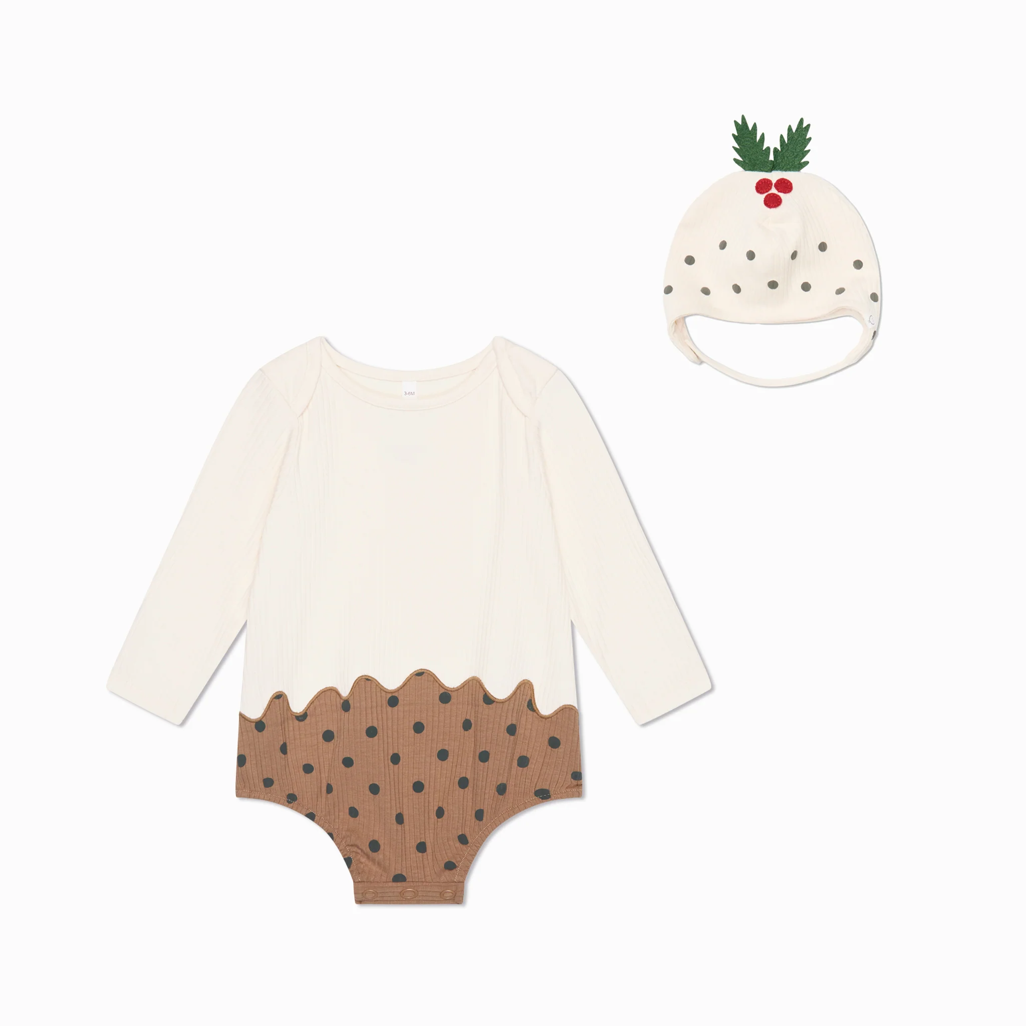 Christmas Pudding Bodysuit & Bonnet - Image 2