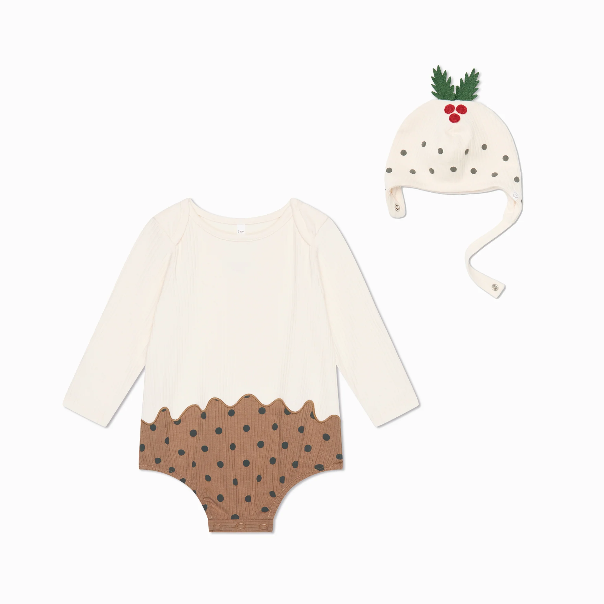 Christmas Pudding Bodysuit & Bonnet - Image 4