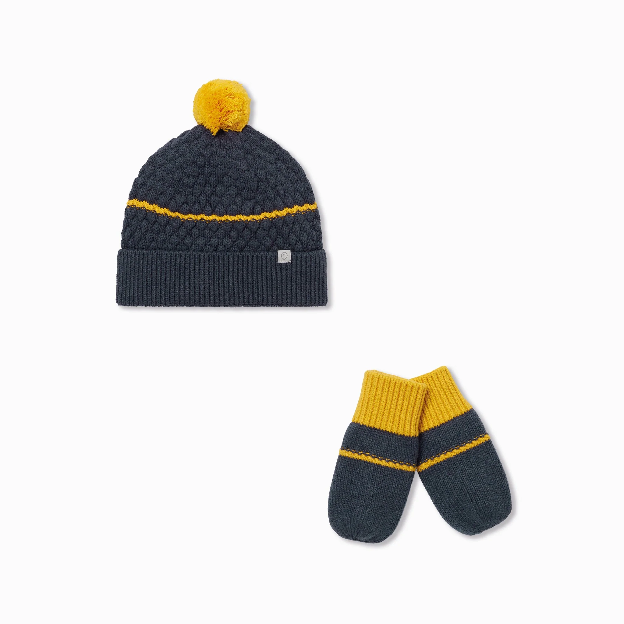 Chunky Knit Beanie Hat & Mittens Set - Image 2