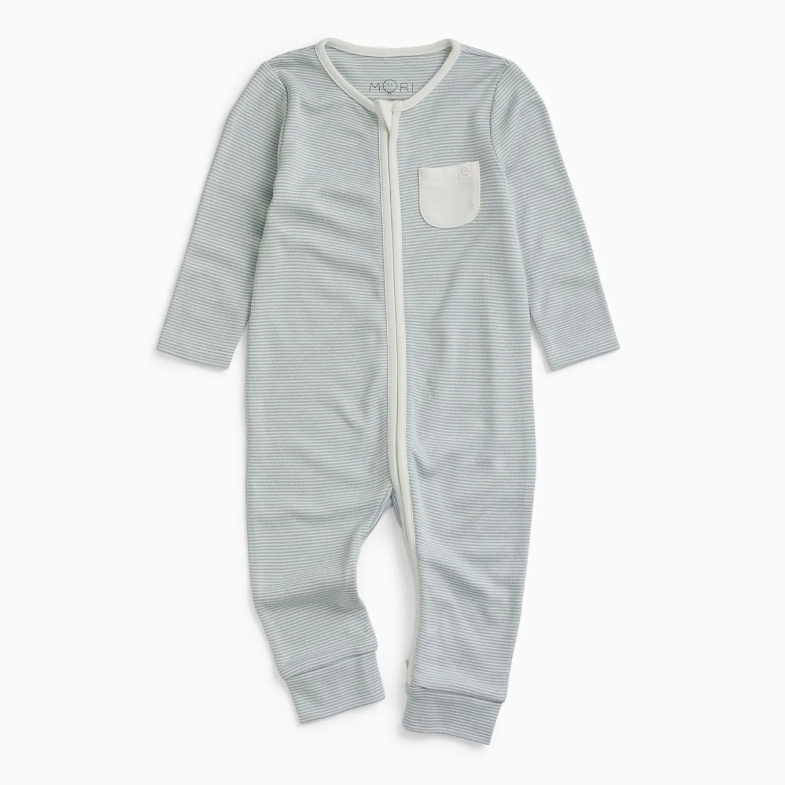 Clever Zip Sleepsuit - Blue Stripe - Image 3