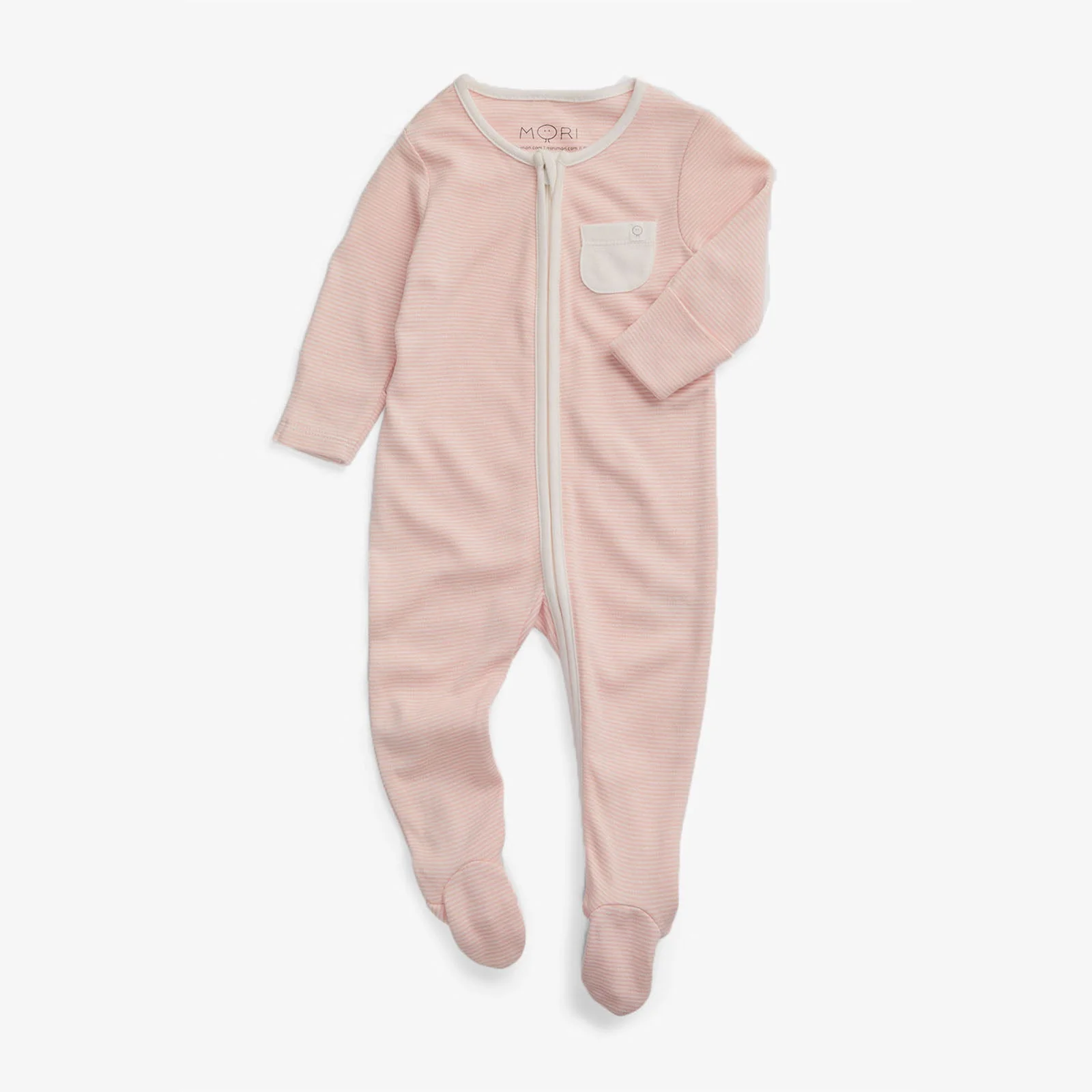 Clever Zip Sleepsuit - Blush Stripe - Image 2