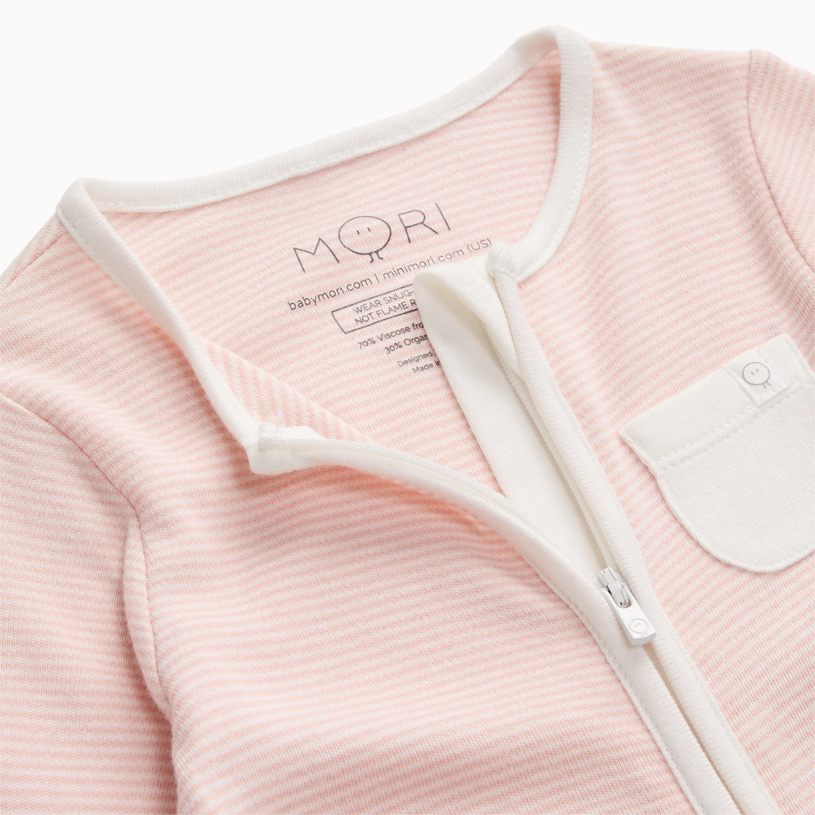Clever Zip Sleepsuit - Blush Stripe - Image 4