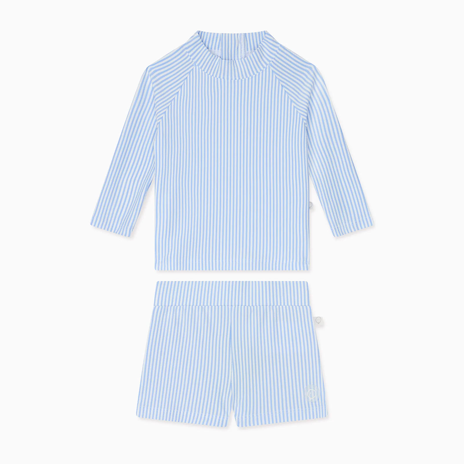 Cloud Stripe Seersucker Rash Vest & Shorts Outfit - Image 3