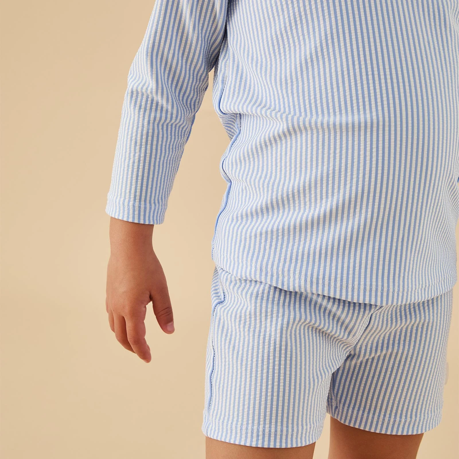 Cloud Stripe Seersucker Swim Shorts - Image 2