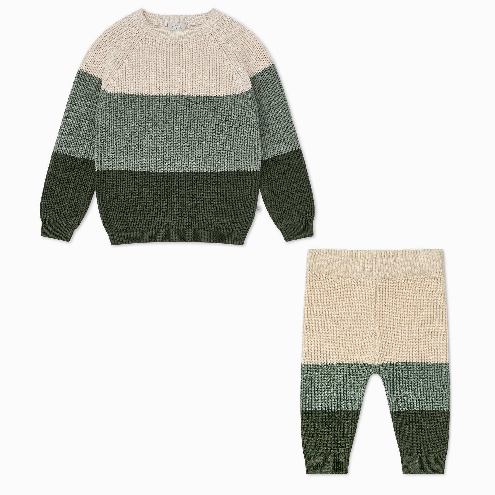 Colourblock Jumper & Knitted Leggings Outfit - Image 2