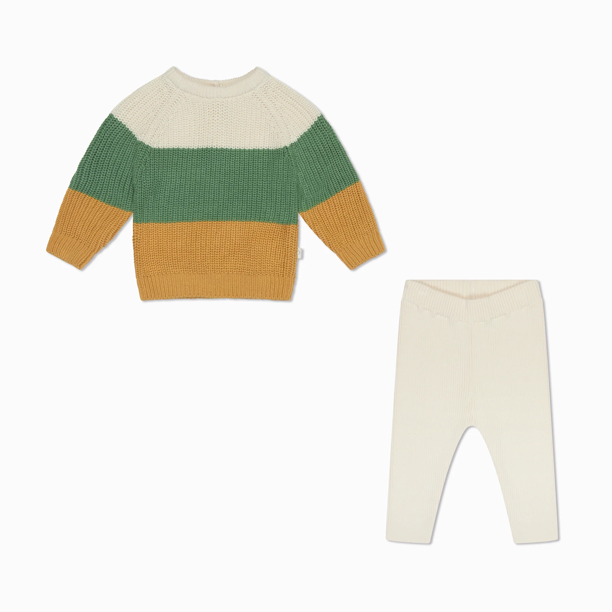 Colourblock Stripe Knitted Jumper & Leggings - Image 2