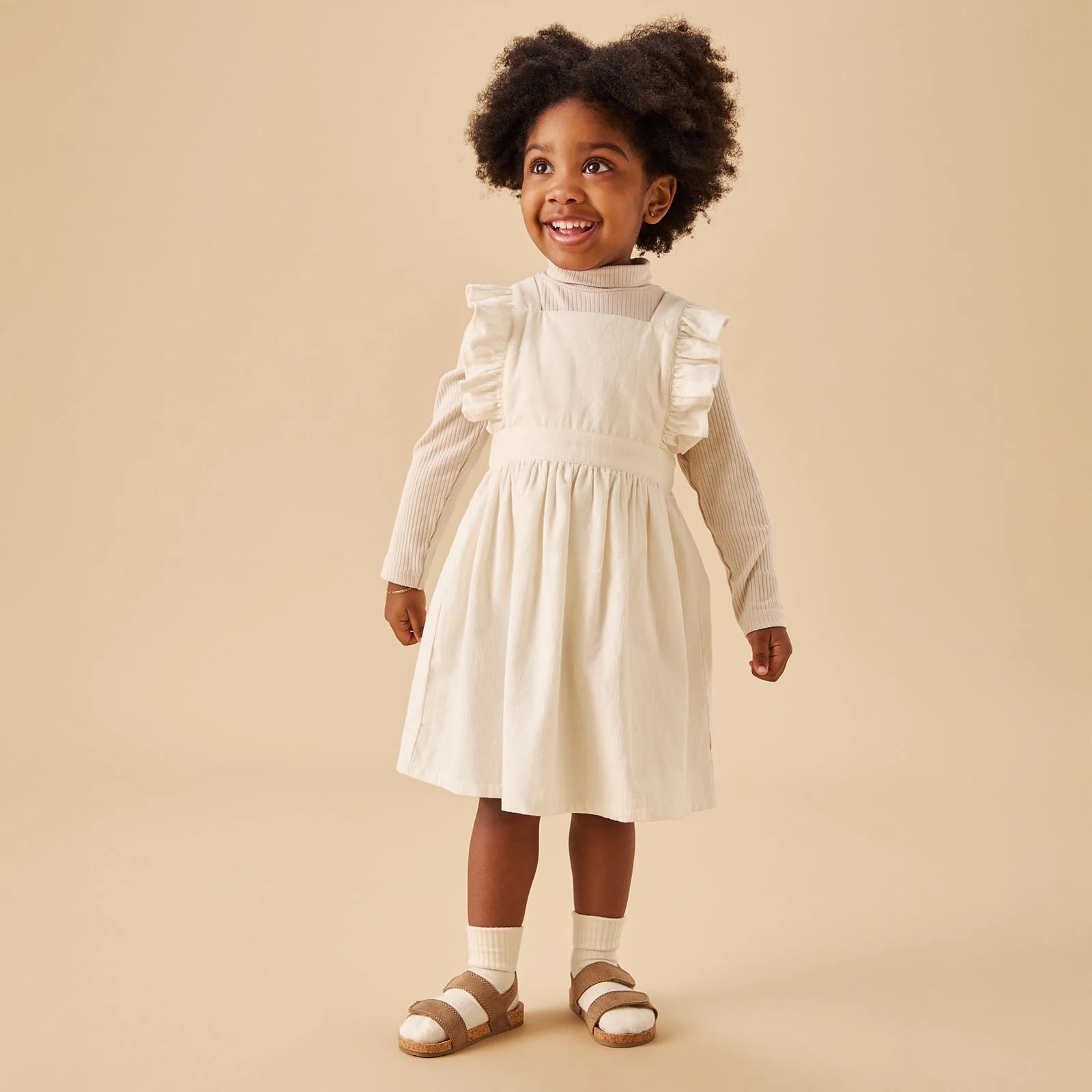 Corduroy Frilled Pinafore Dress - Image 2