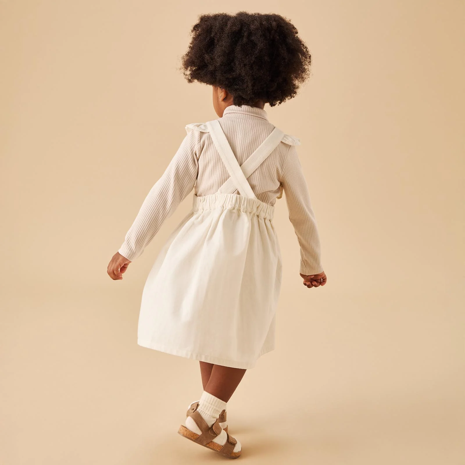 Corduroy Frilled Pinafore Dress - Image 3